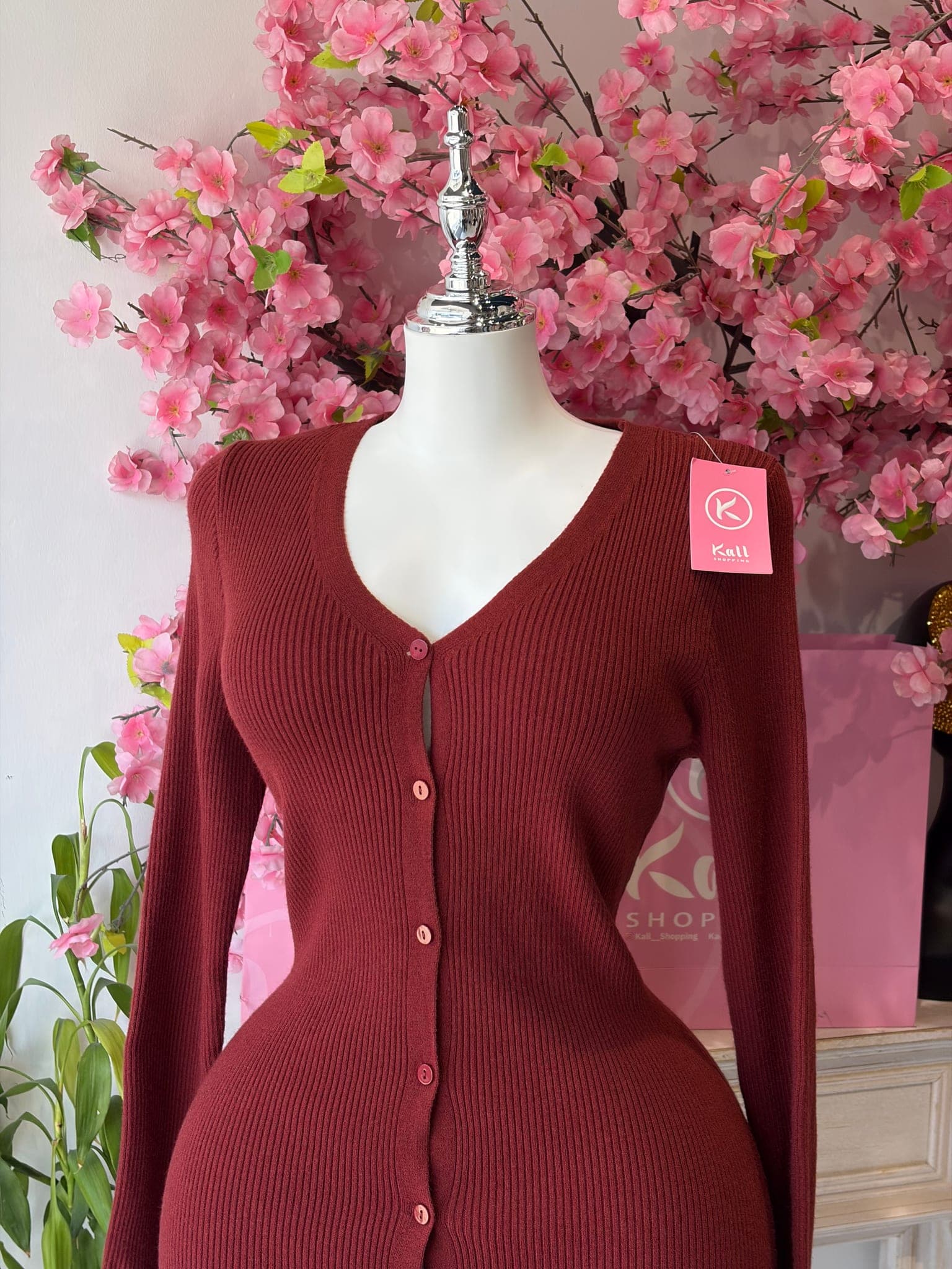 Ribbed Knit Button Down Dress – image 6