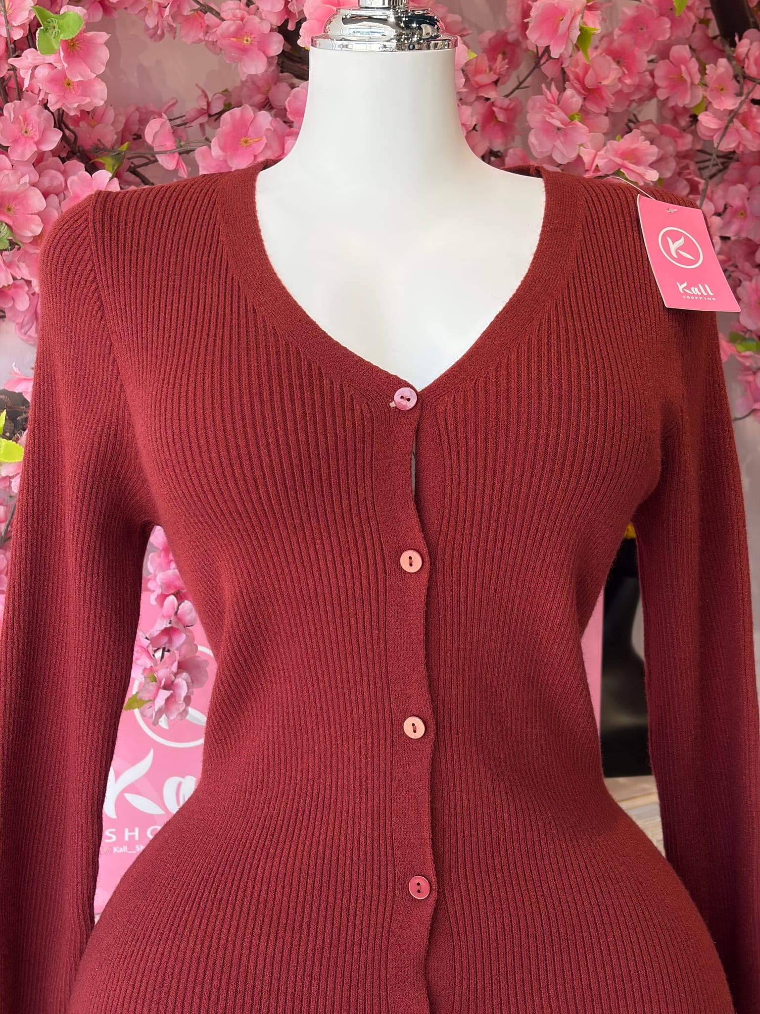 Ribbed Knit Button Down Dress – image 7