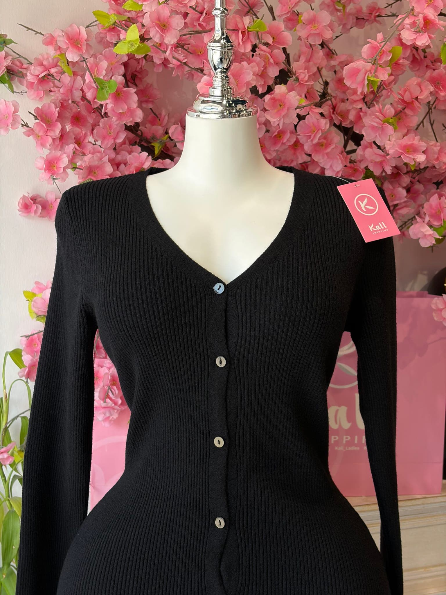Ribbed Knit Button Down Dress – image 10