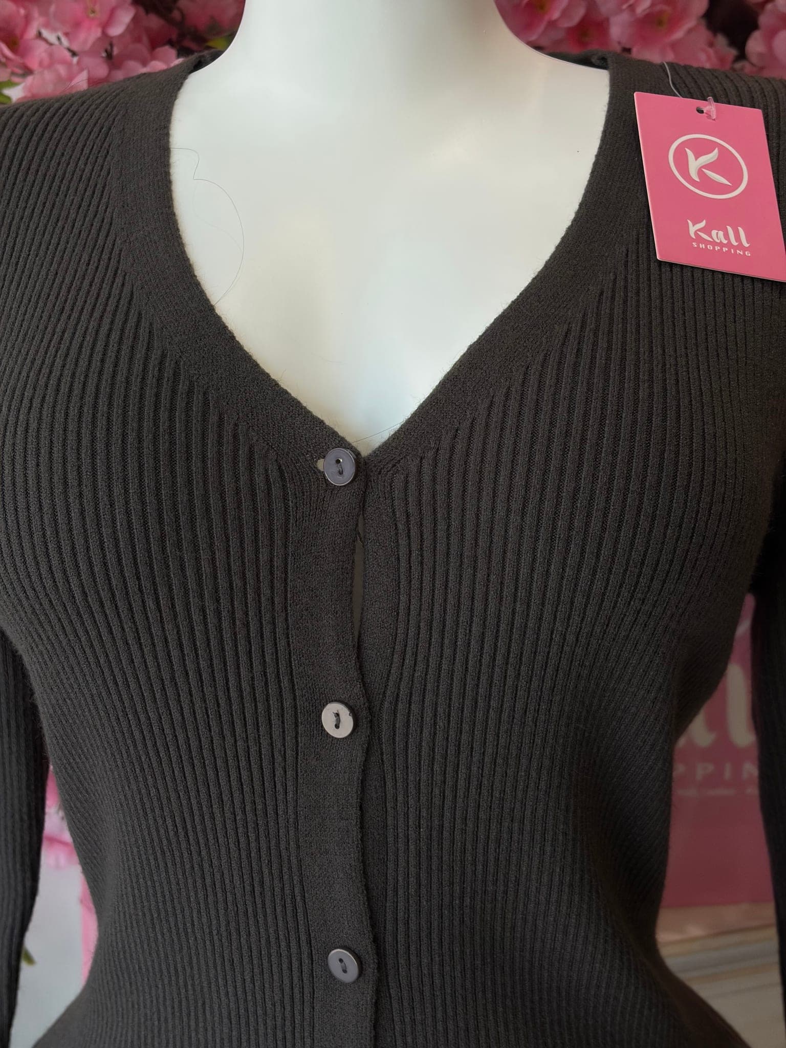 Ribbed Knit Button Down Dress – image 9