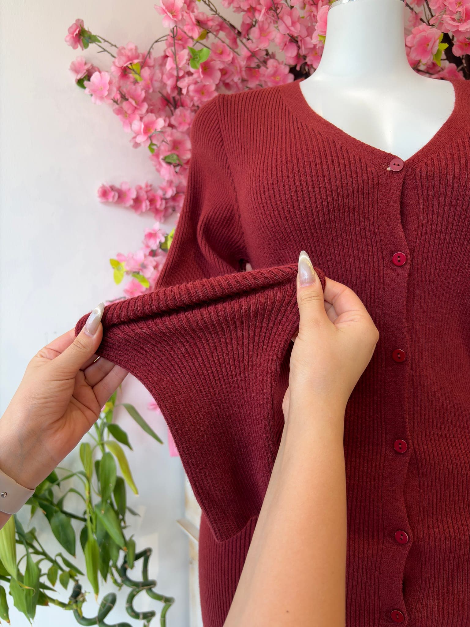 Ribbed Knit Button Down Dress – image 5