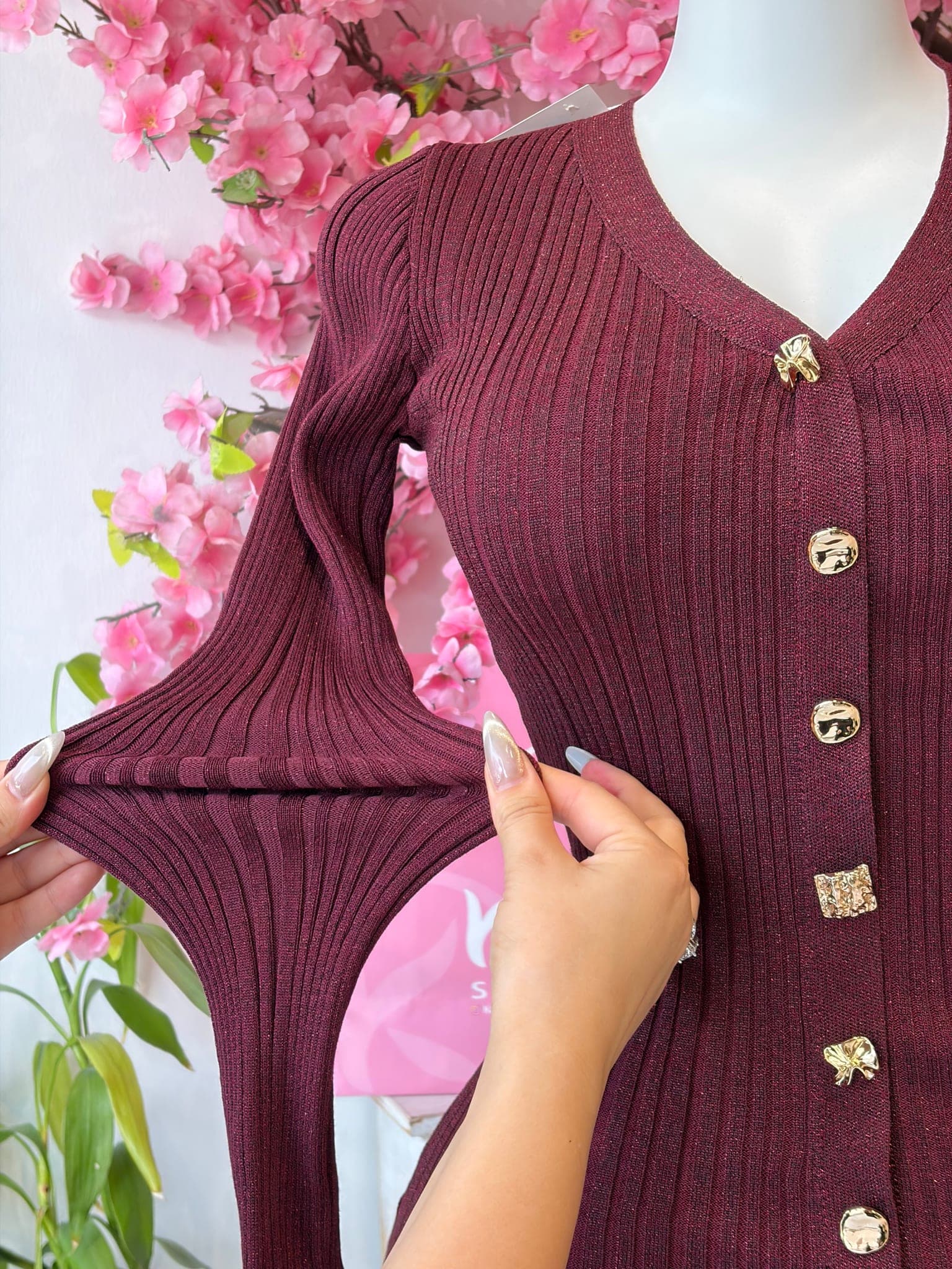 Ribbed Knit Button Front Dress – image 6