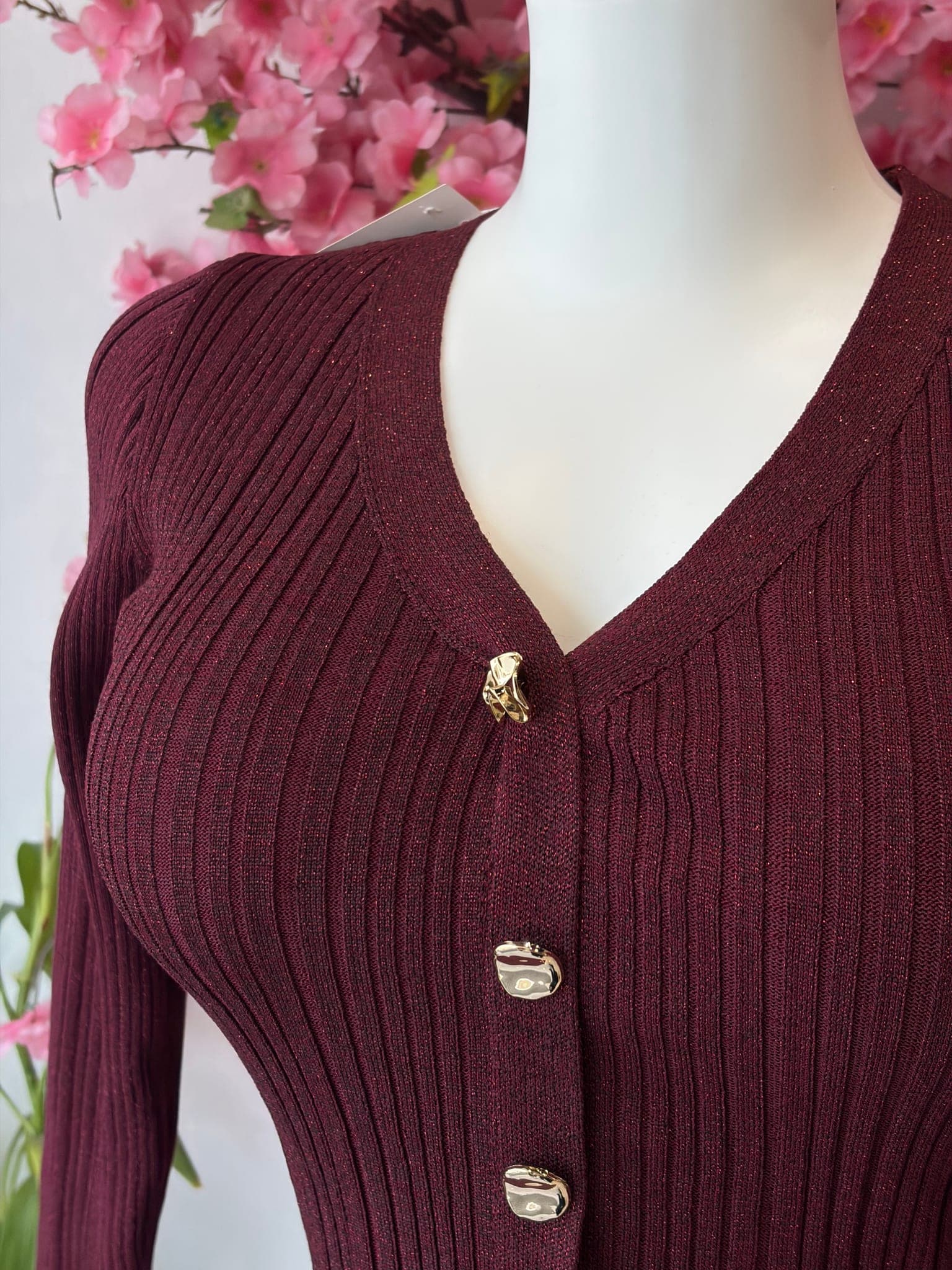 Ribbed Knit Button Front Dress – image 7