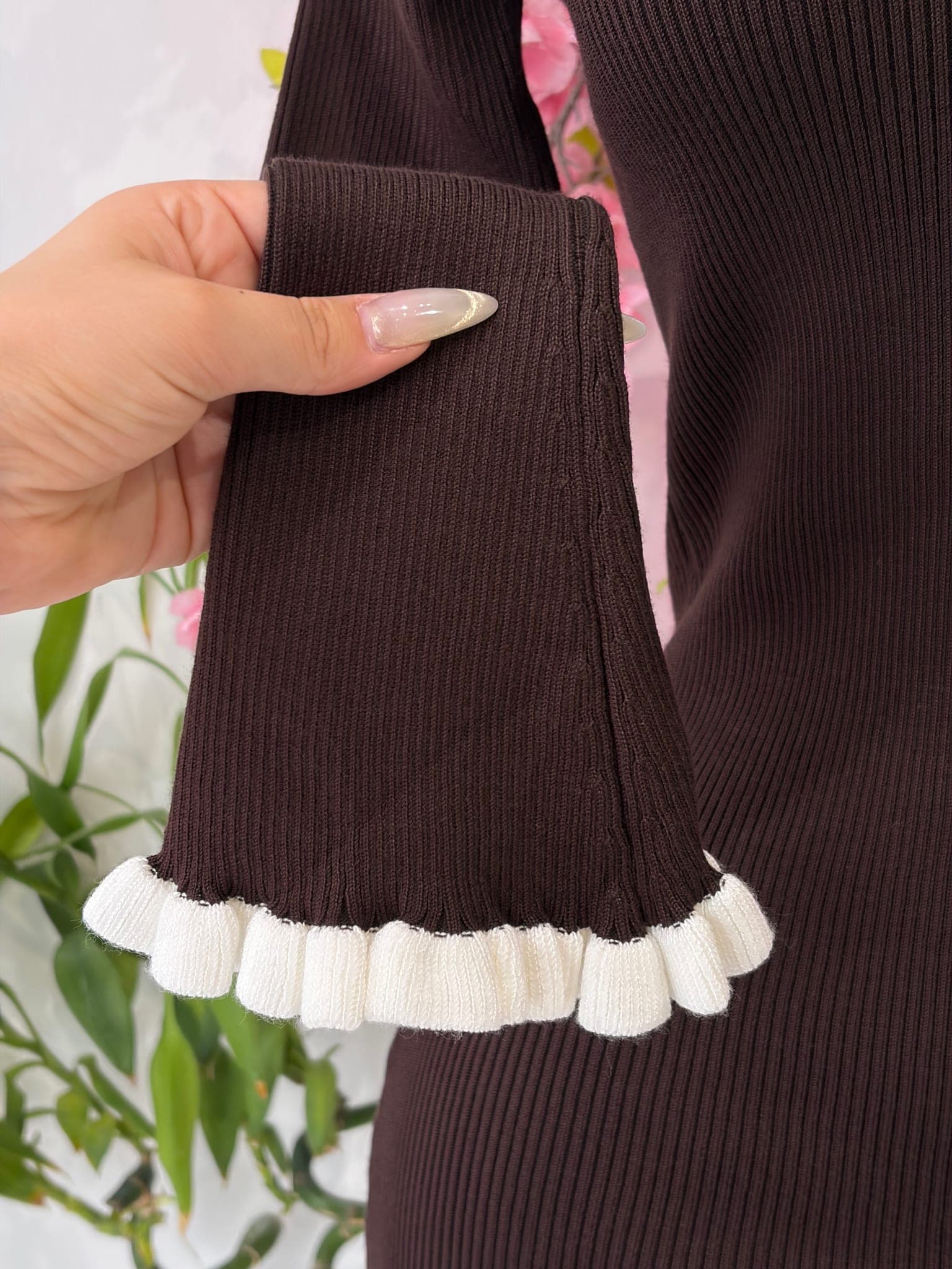 Ribbed Knit Button Down Mini Dress – image 7