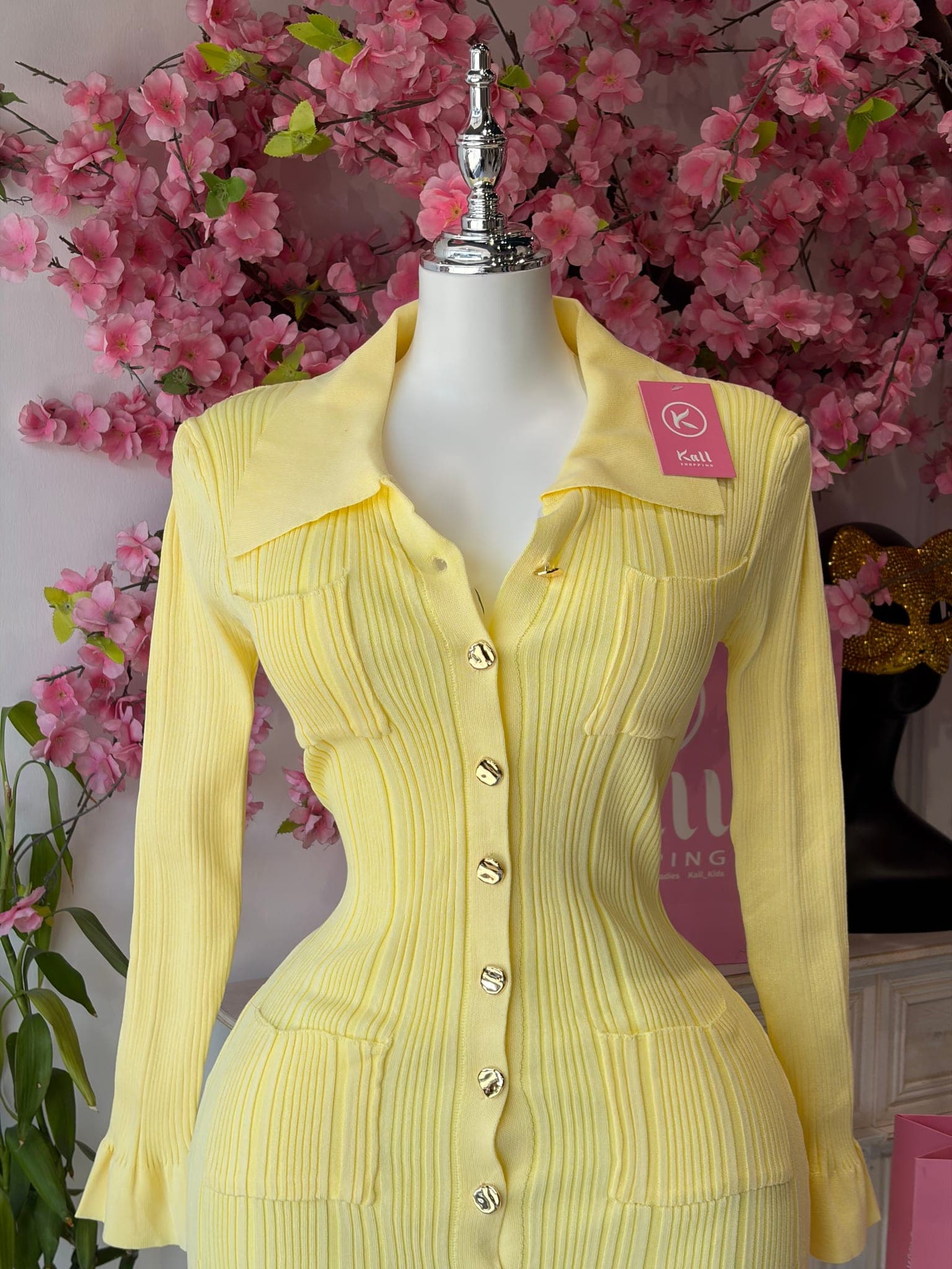 Ribbed Knit Button Down Dress – image 4