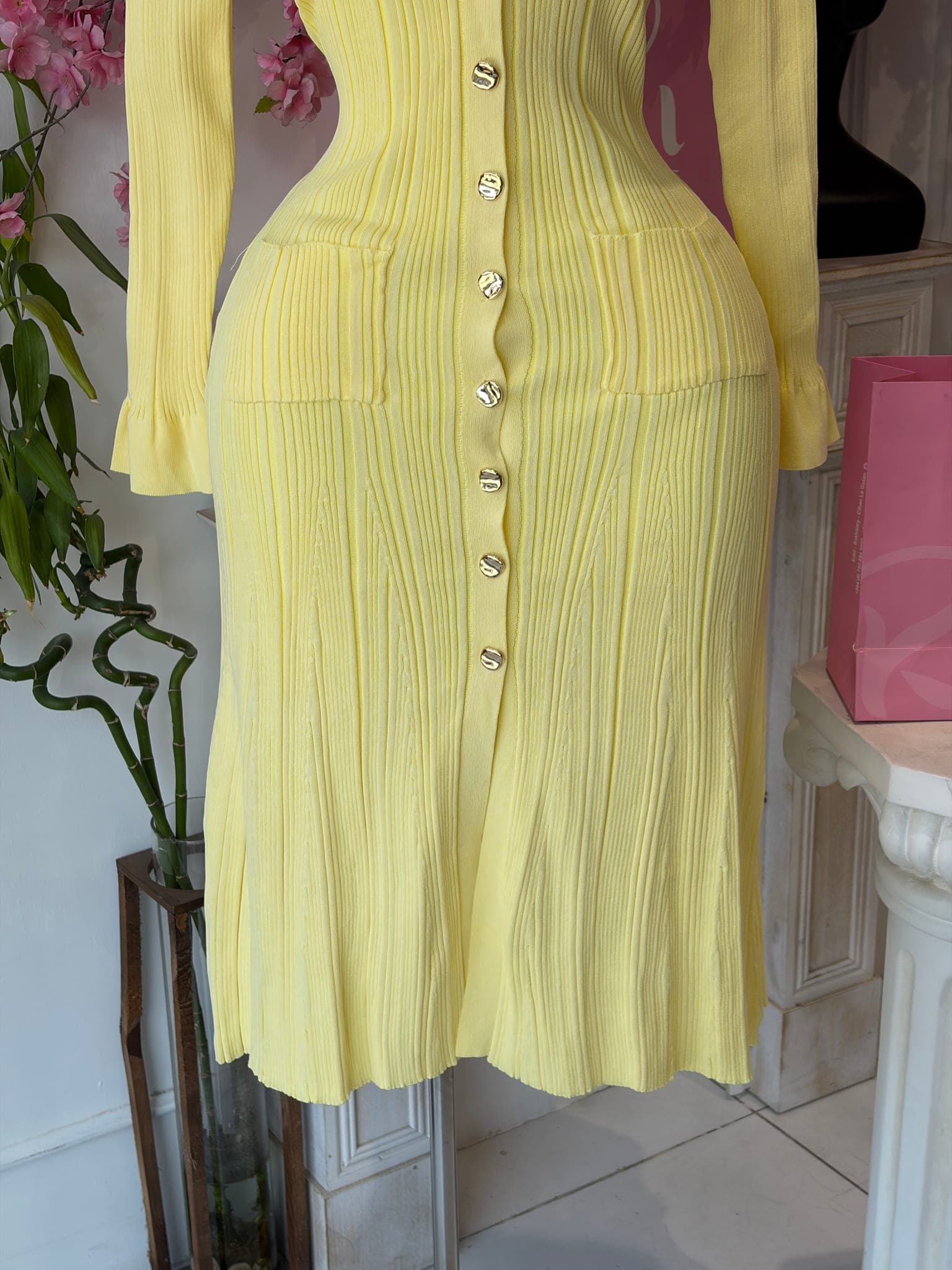 Ribbed Knit Button Down Dress – image 8