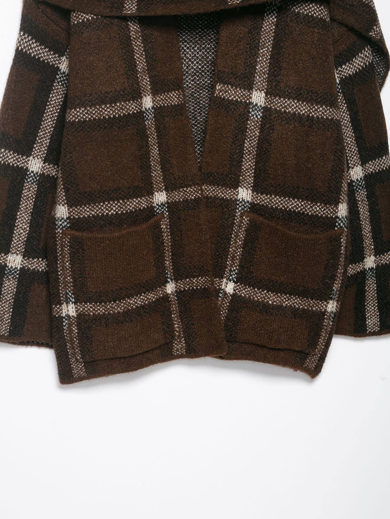 Plaid Knit Open Cardigan – image 5