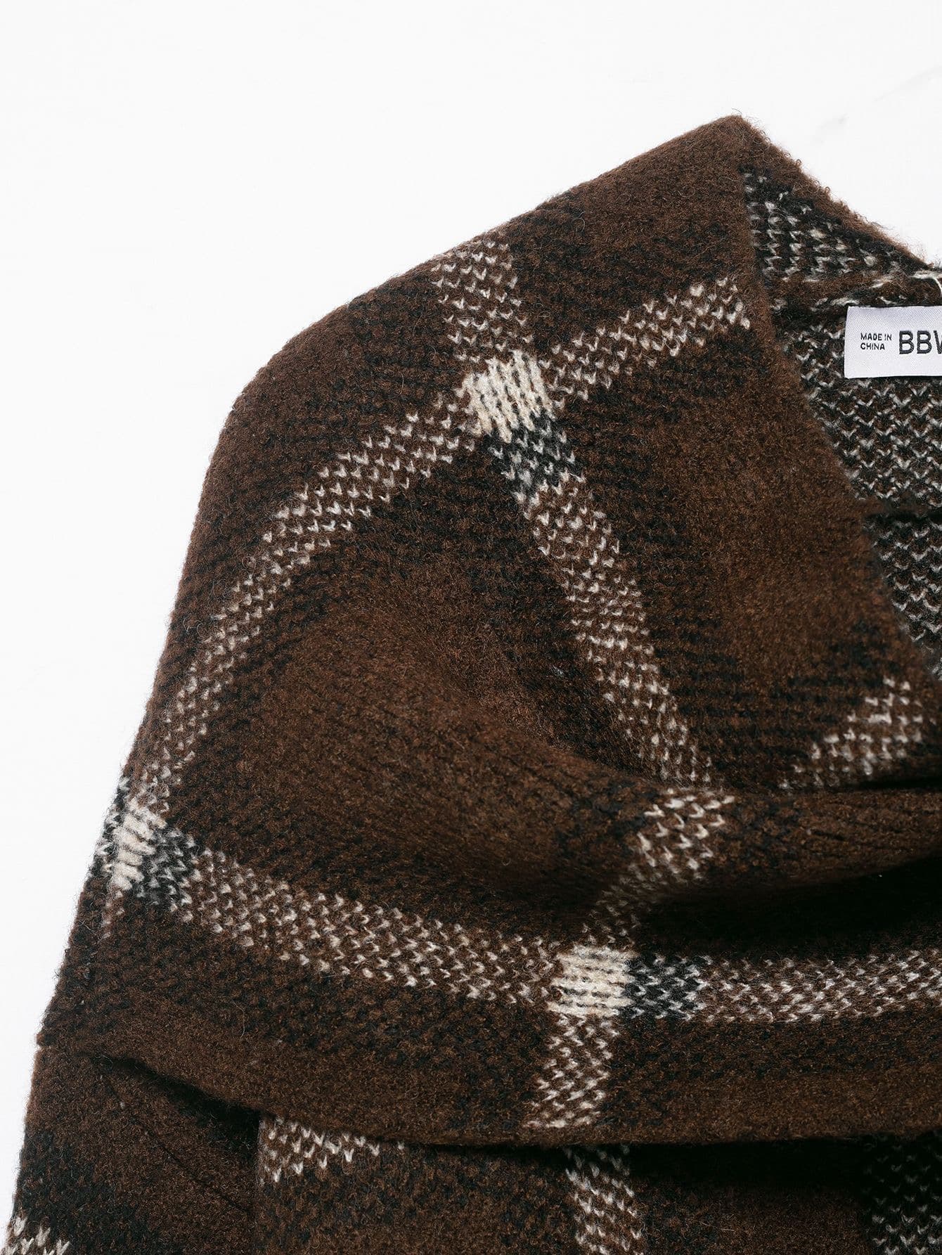 Plaid Knit Open Cardigan – image 4