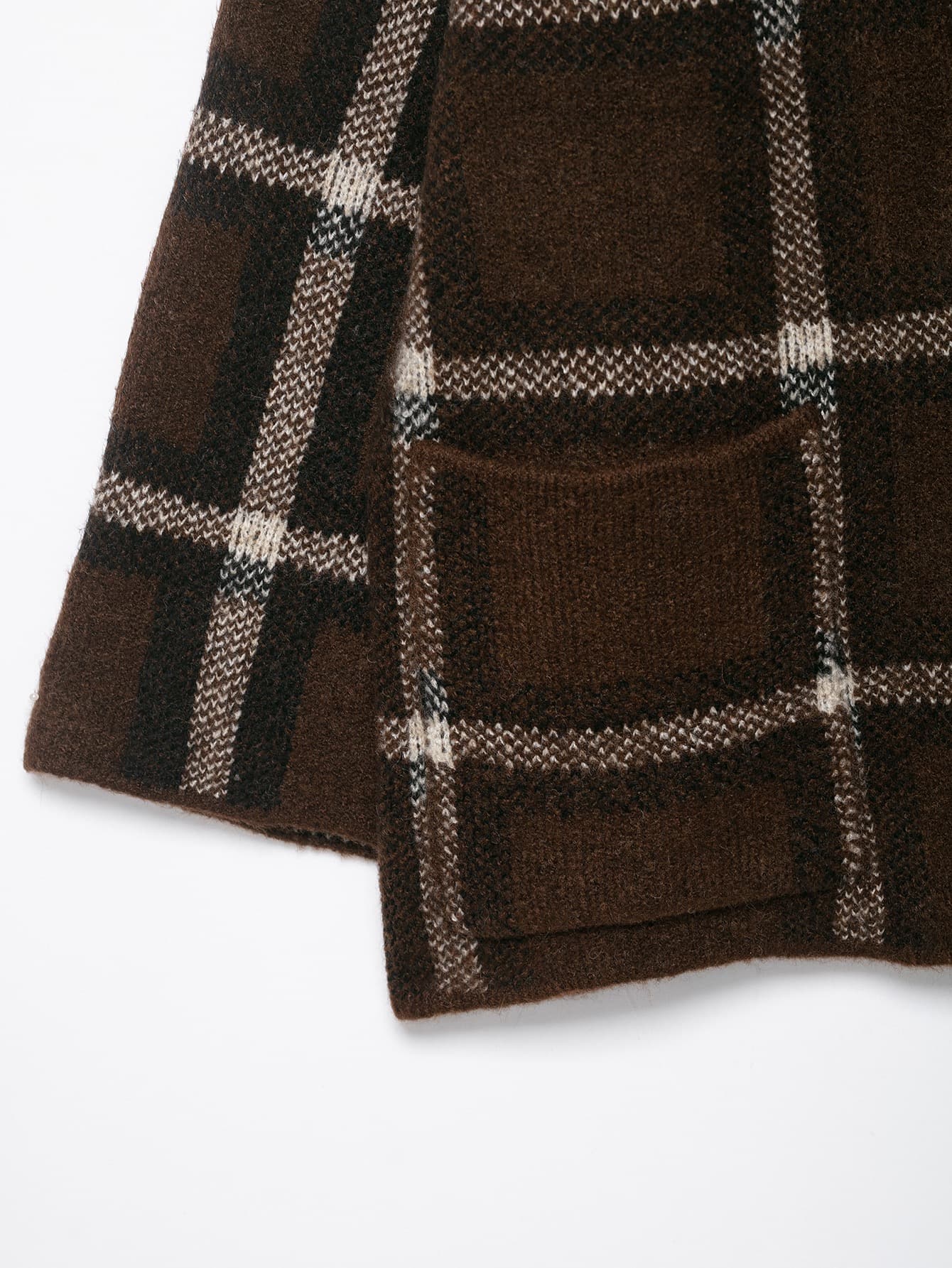 Plaid Knit Open Cardigan – image 3