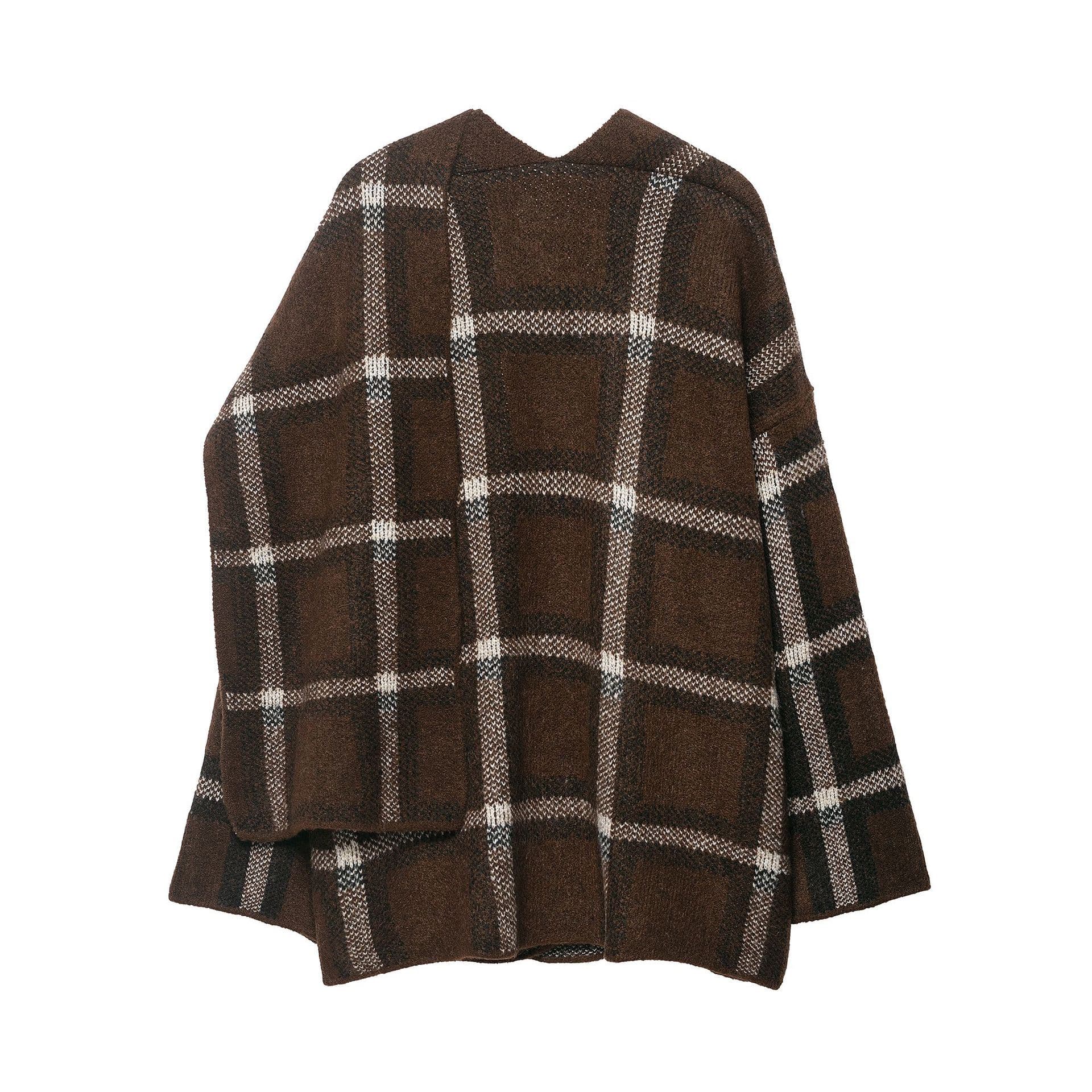 Plaid Knit Open Cardigan – image 2