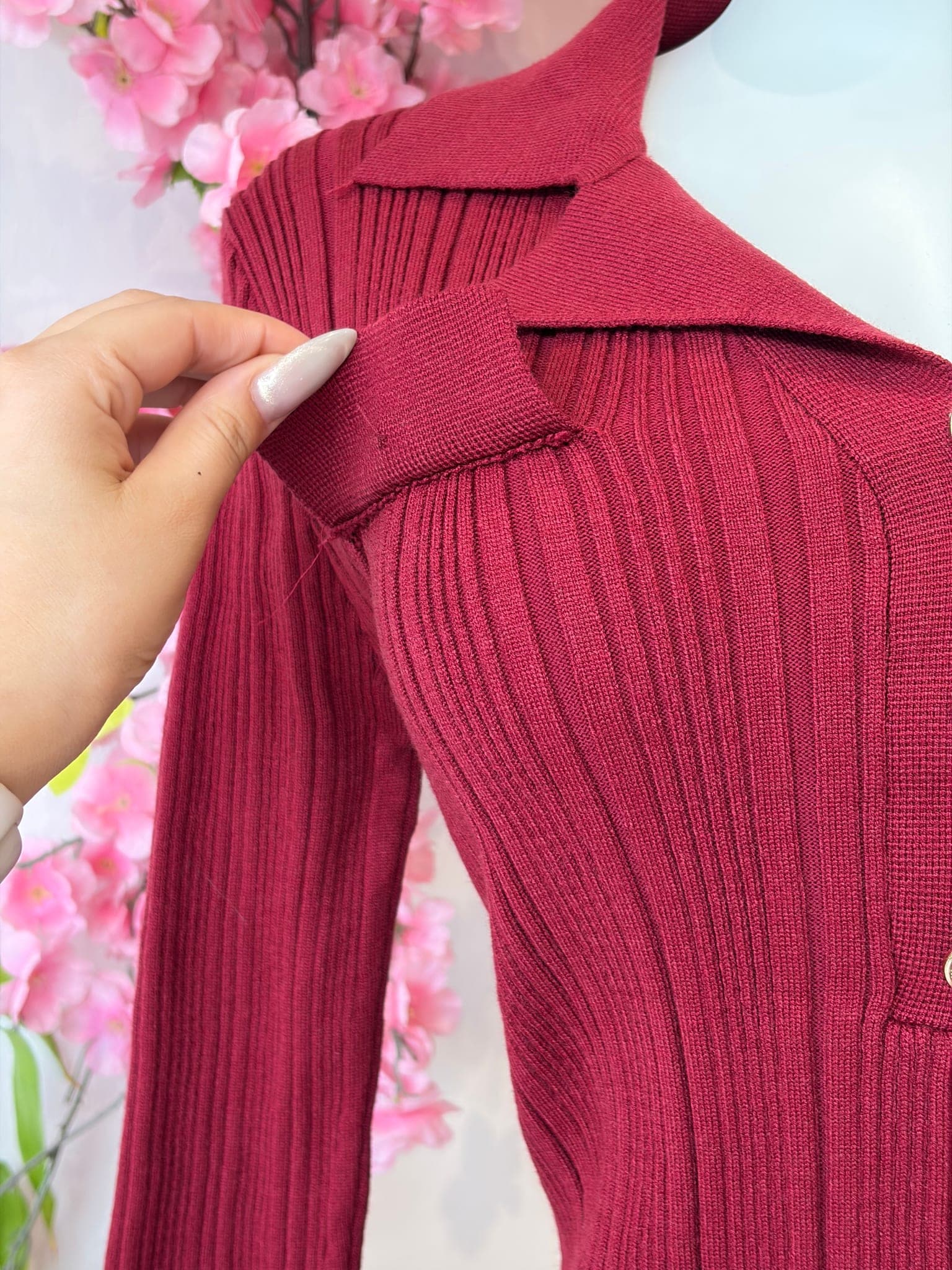 Ribbed Knit Button Down Dress – image 6