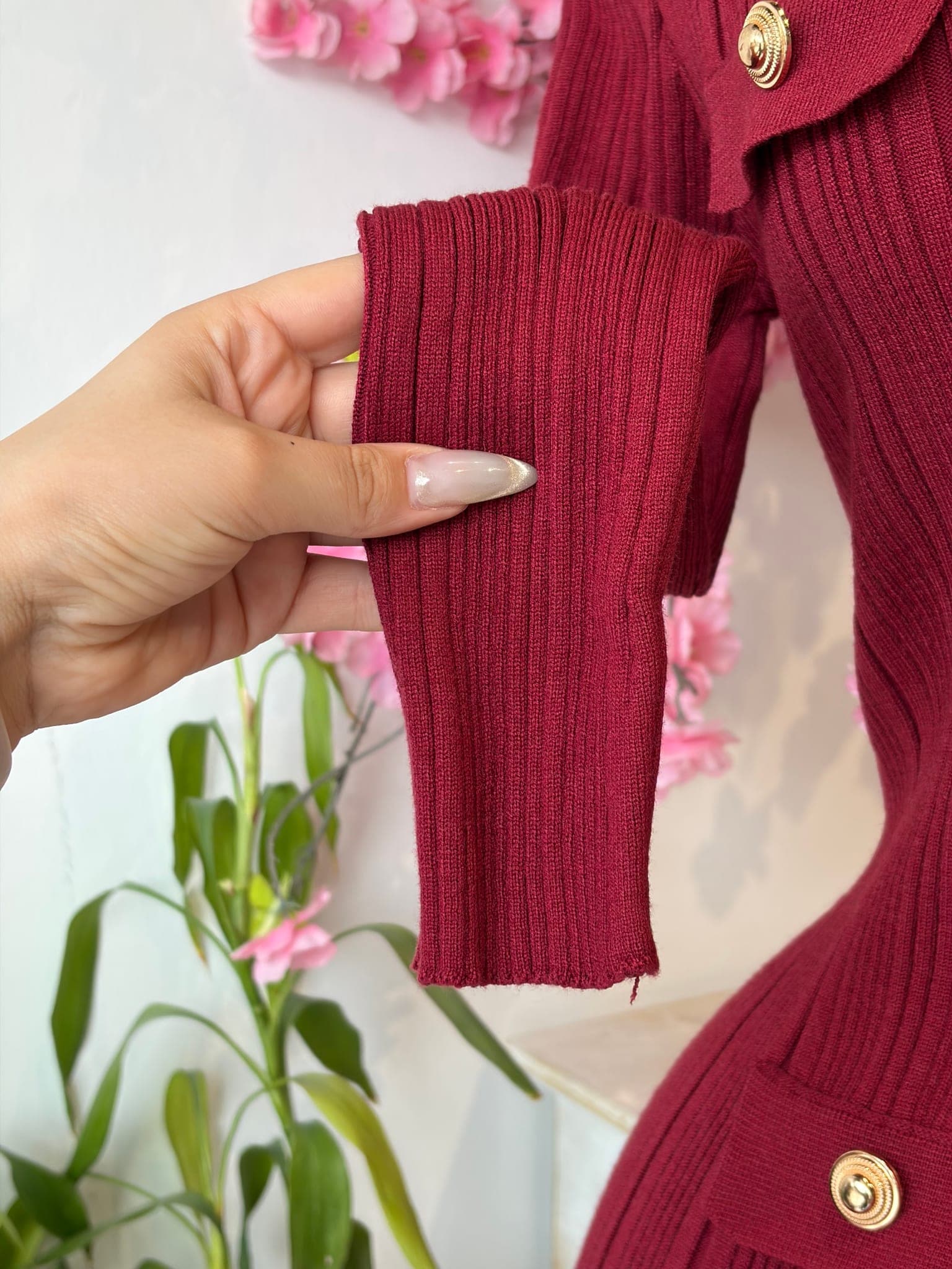 Ribbed Knit Button Down Dress – image 7