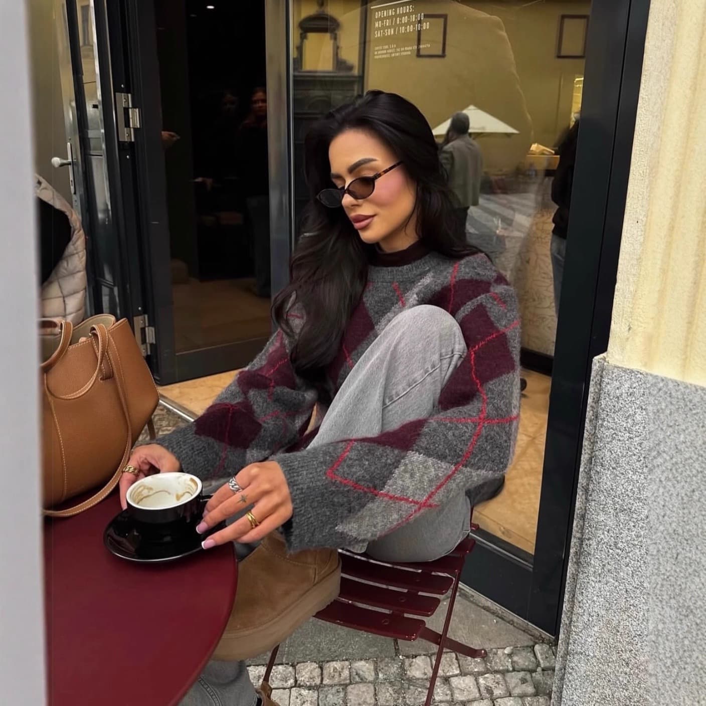 كنزة صوفية بنقشة المعين – صورة 3