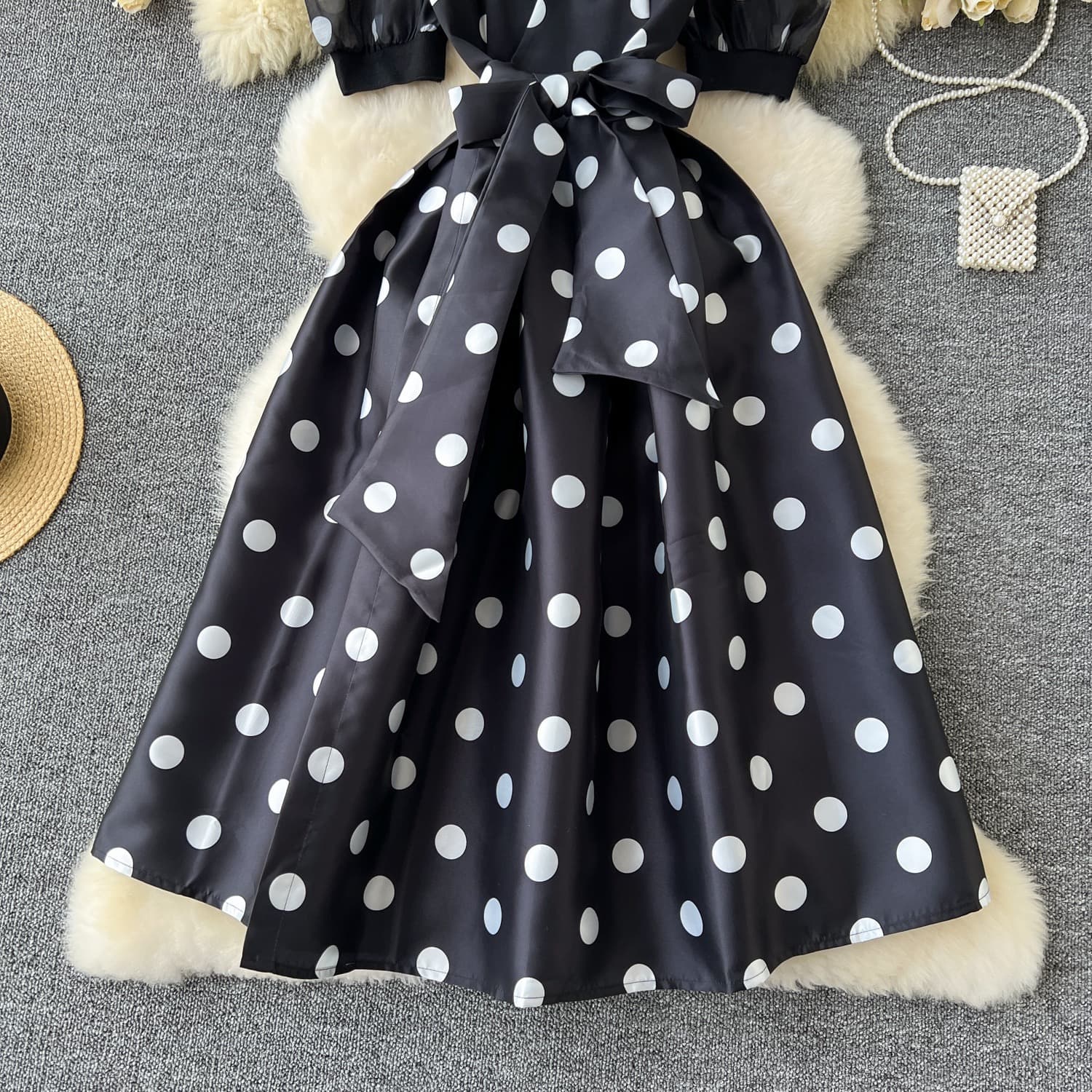 Polka Dot Wrap Midi Dress – image 8