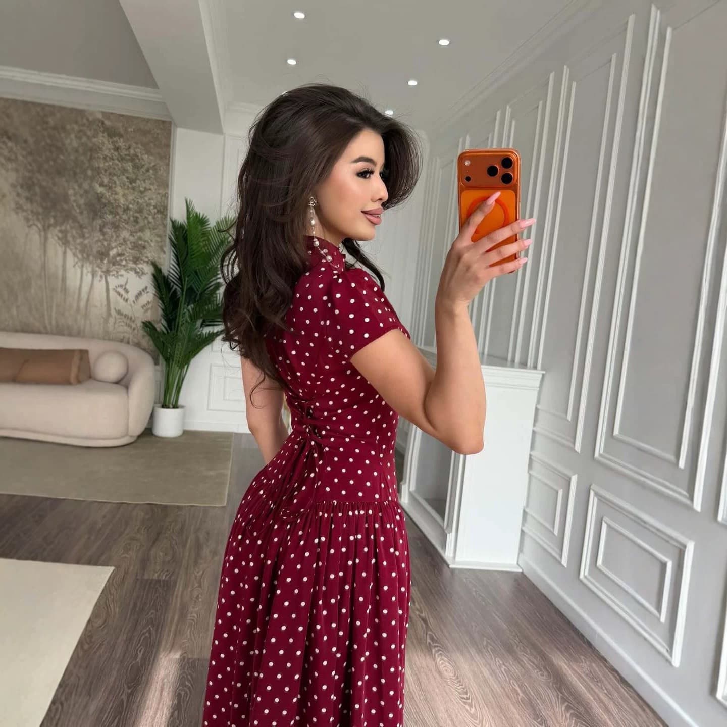 فستان ماكسي بنقشة البولكا دوت – صورة 2