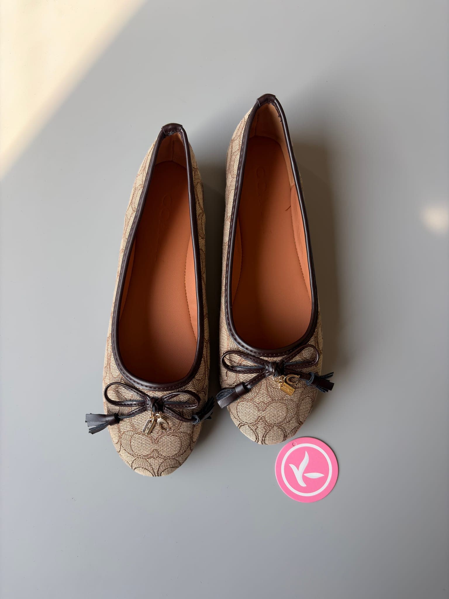 حذاء فلات Coach Signature بفيونكة – صورة 2