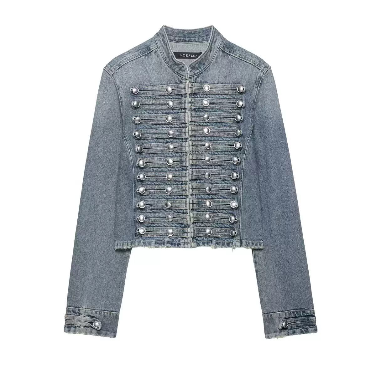 Military Style Denim Jacket