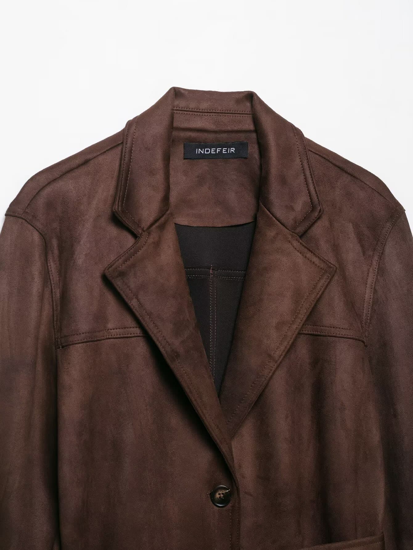 Suede Belted Utility Jacket – image 3