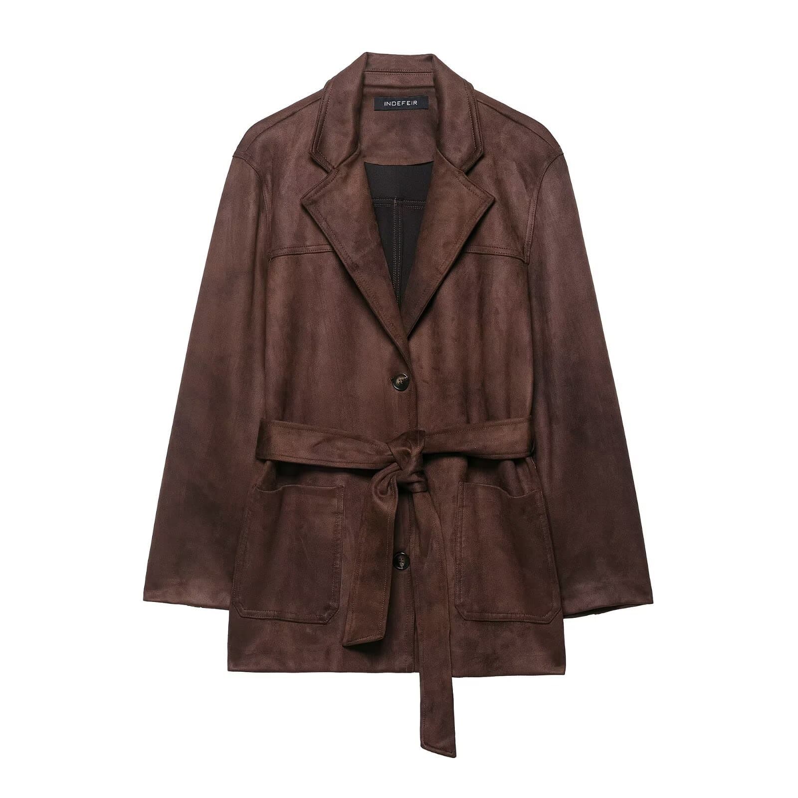 Suede Belted Utility Jacket