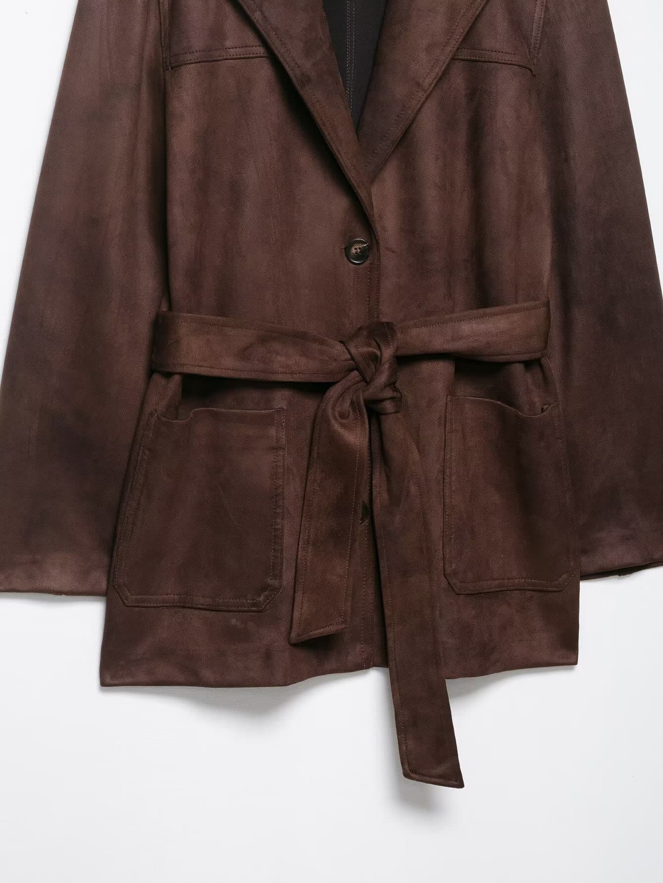 Suede Belted Utility Jacket – image 4