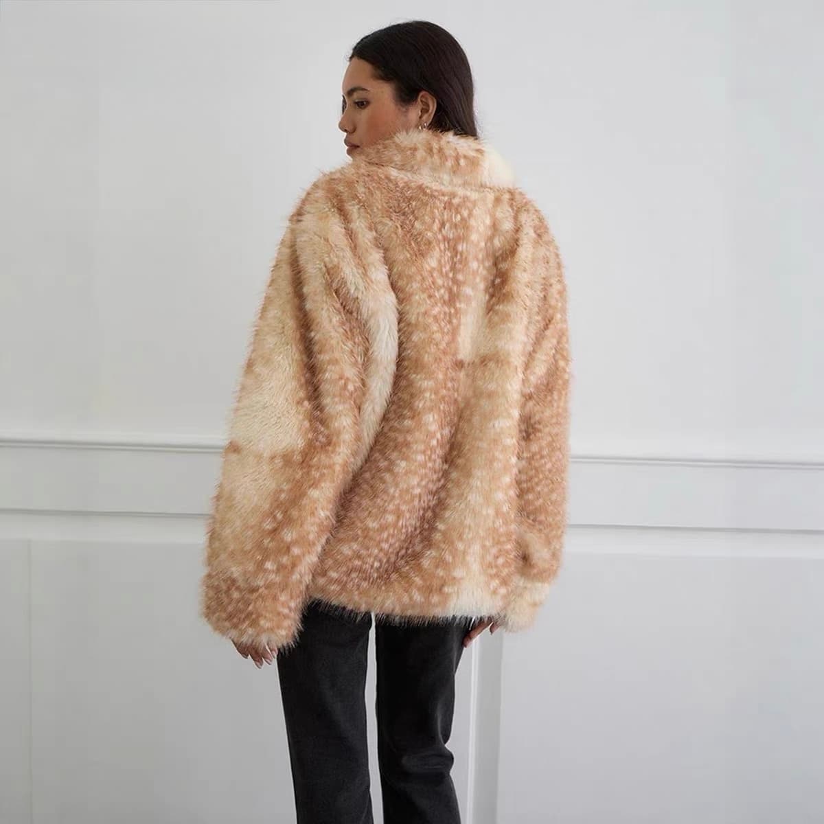 Faux Fur Animal Print Jacket – image 3