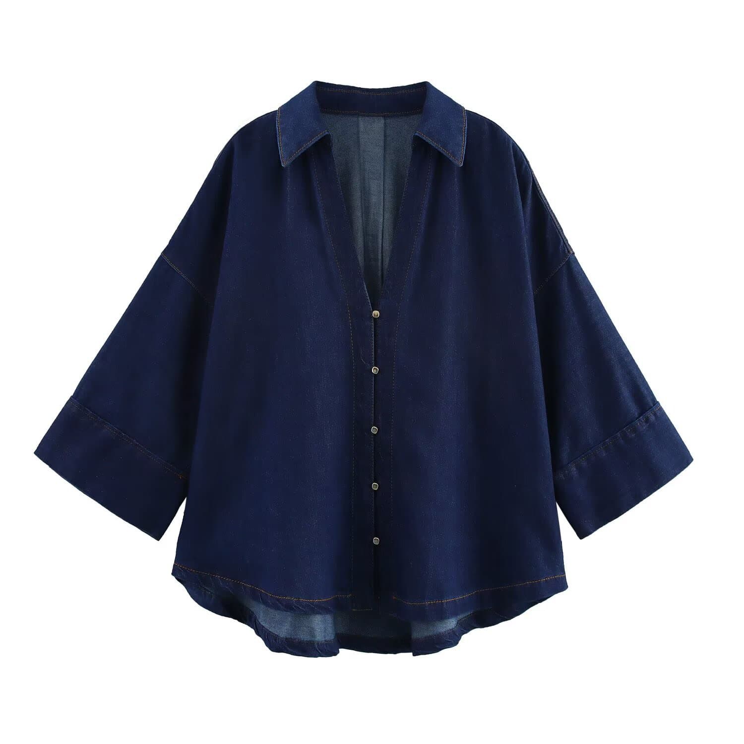 Dark Denim Button-Down Set – image 2