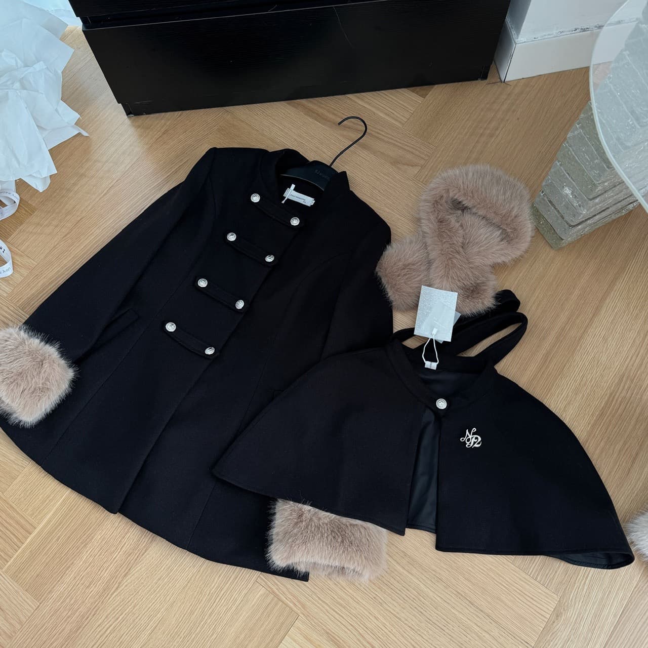Faux Fur Trim Cape Coat – image 4