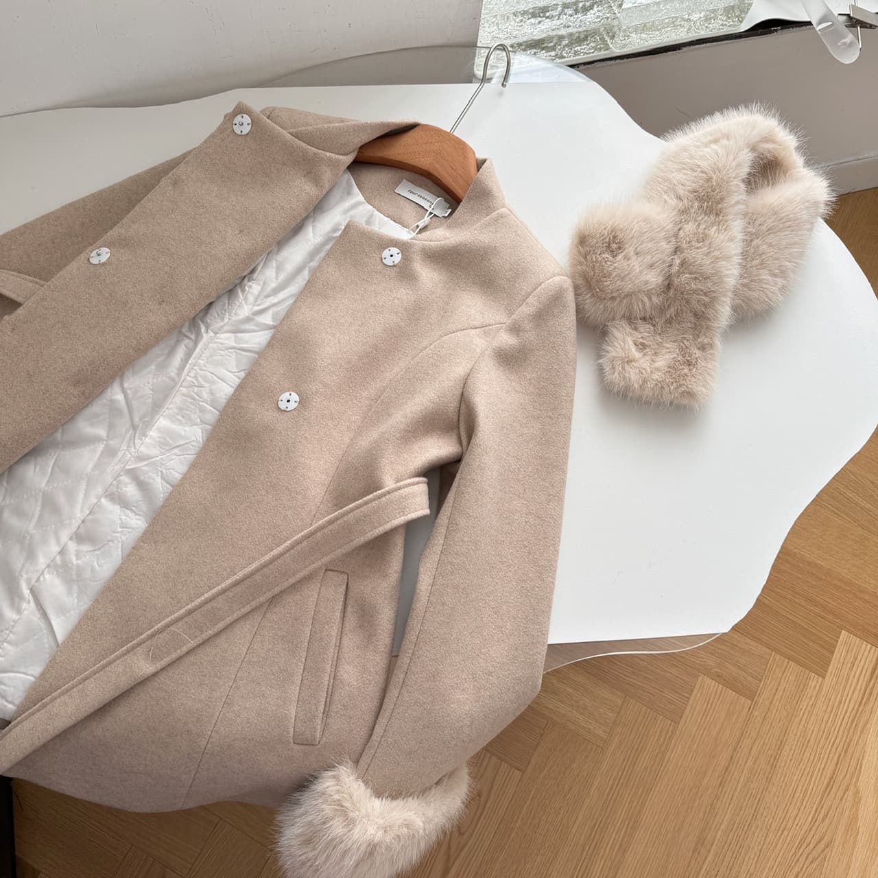 Faux Fur Trim Cape Coat – image 9
