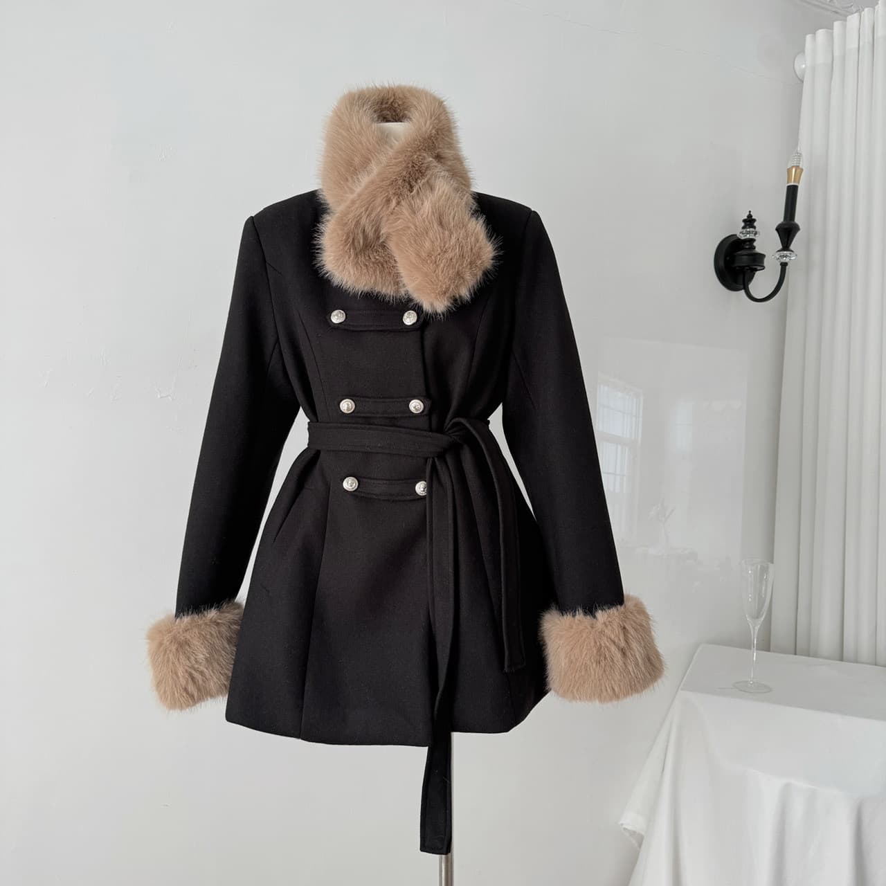 Faux Fur Trim Cape Coat – image 3