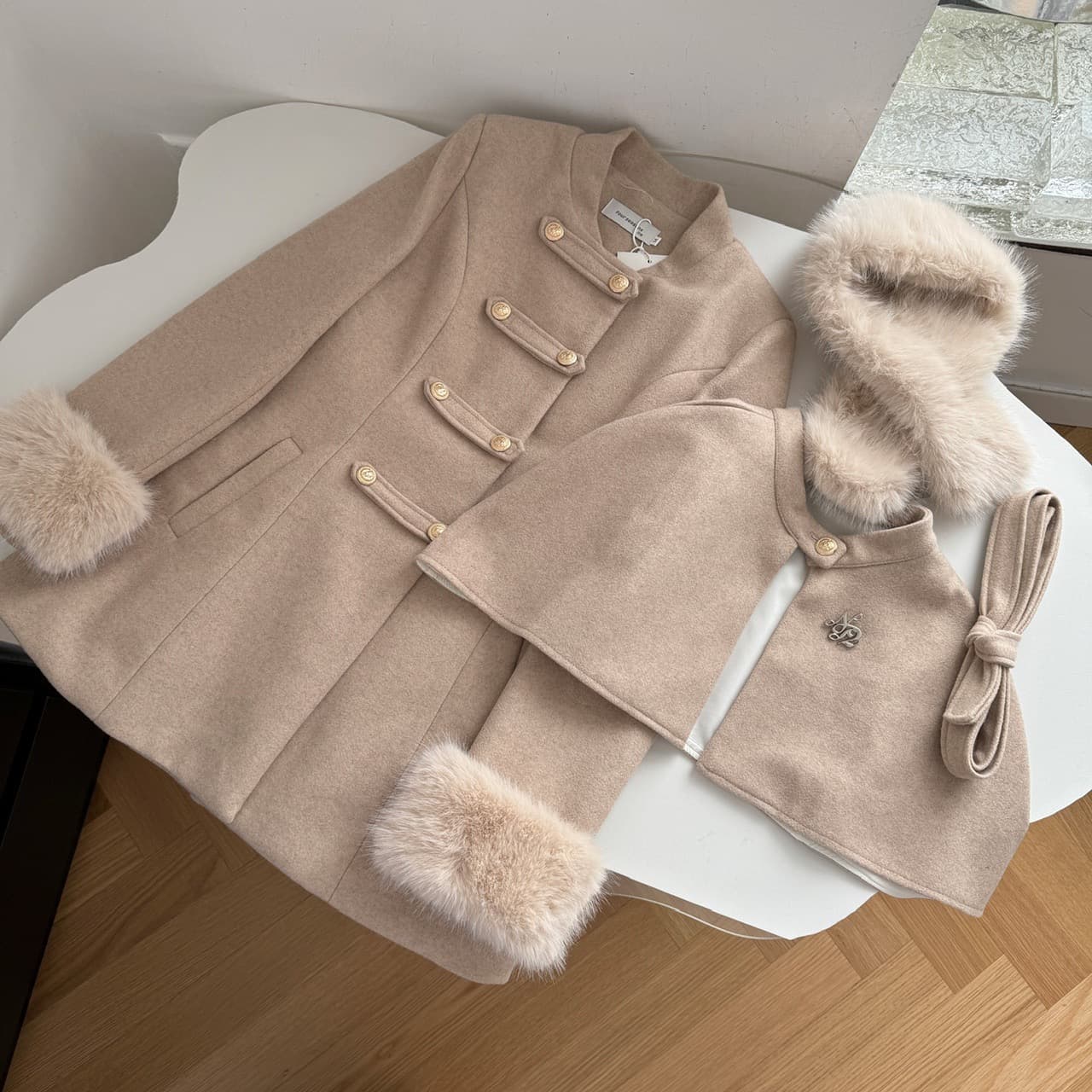 Faux Fur Trim Cape Coat – image 6