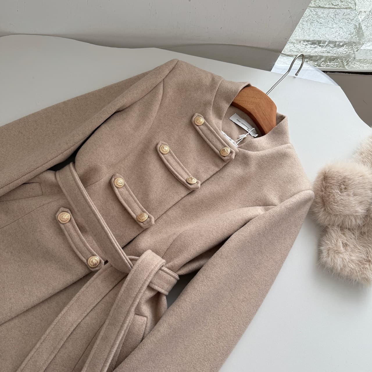 Faux Fur Trim Cape Coat – image 8