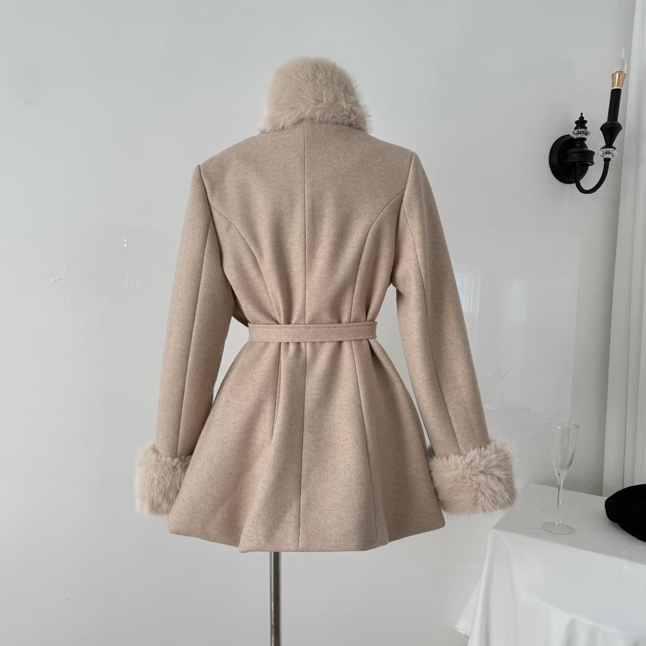 Faux Fur Trim Cape Coat – image 13