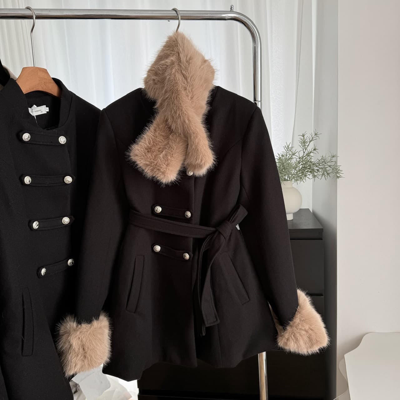 Faux Fur Trim Cape Coat – image 5