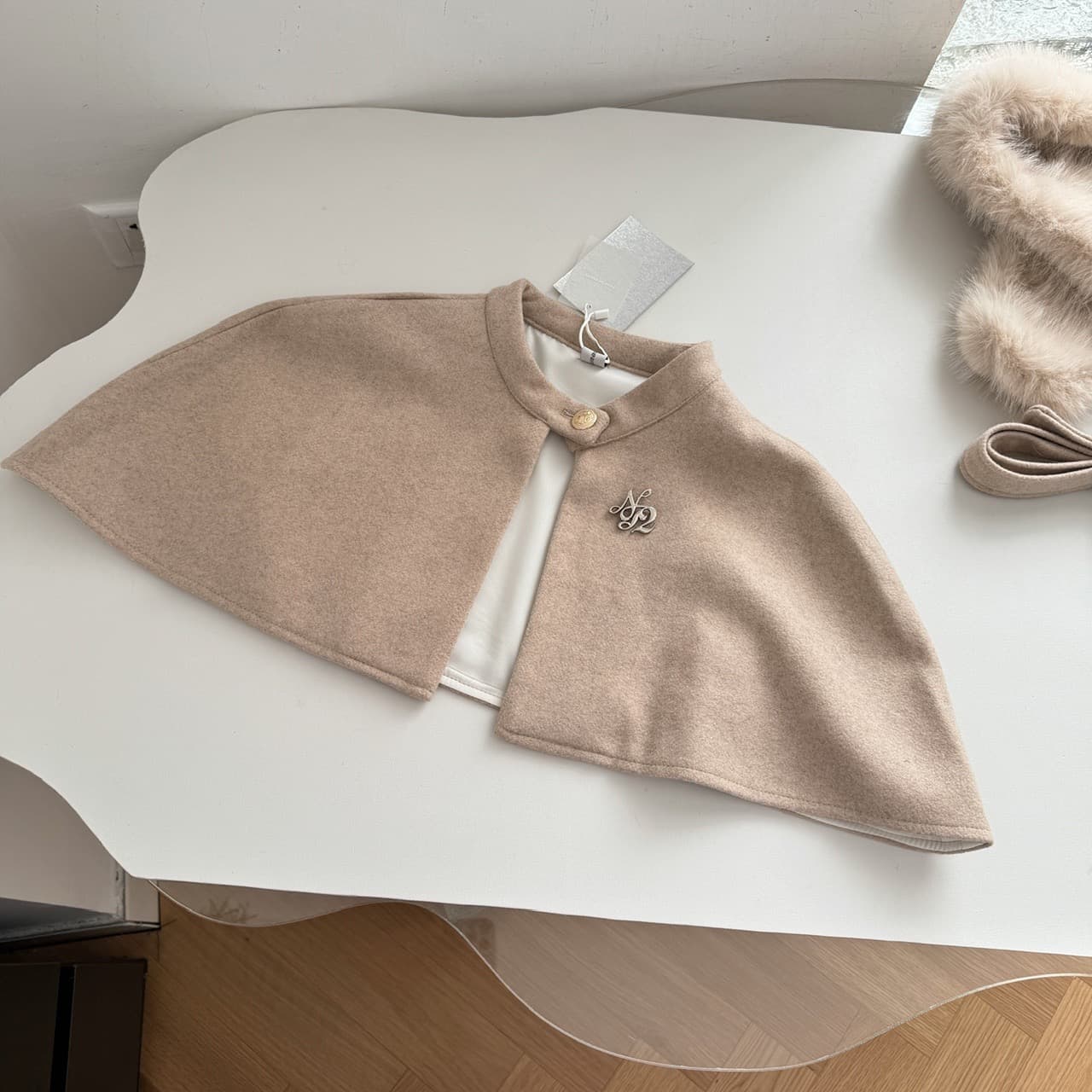 Faux Fur Trim Cape Coat – image 11