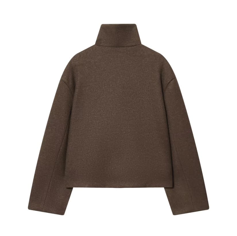 Asymmetric Buttoned Wool Blend Jacket – image 14