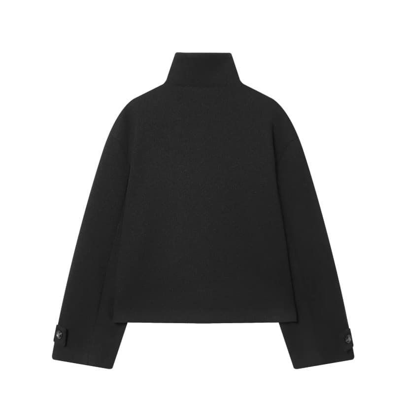 Asymmetric Buttoned Wool Blend Jacket – image 12