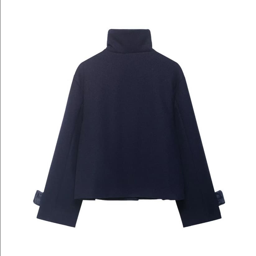 Asymmetric Buttoned Wool Blend Jacket – image 4
