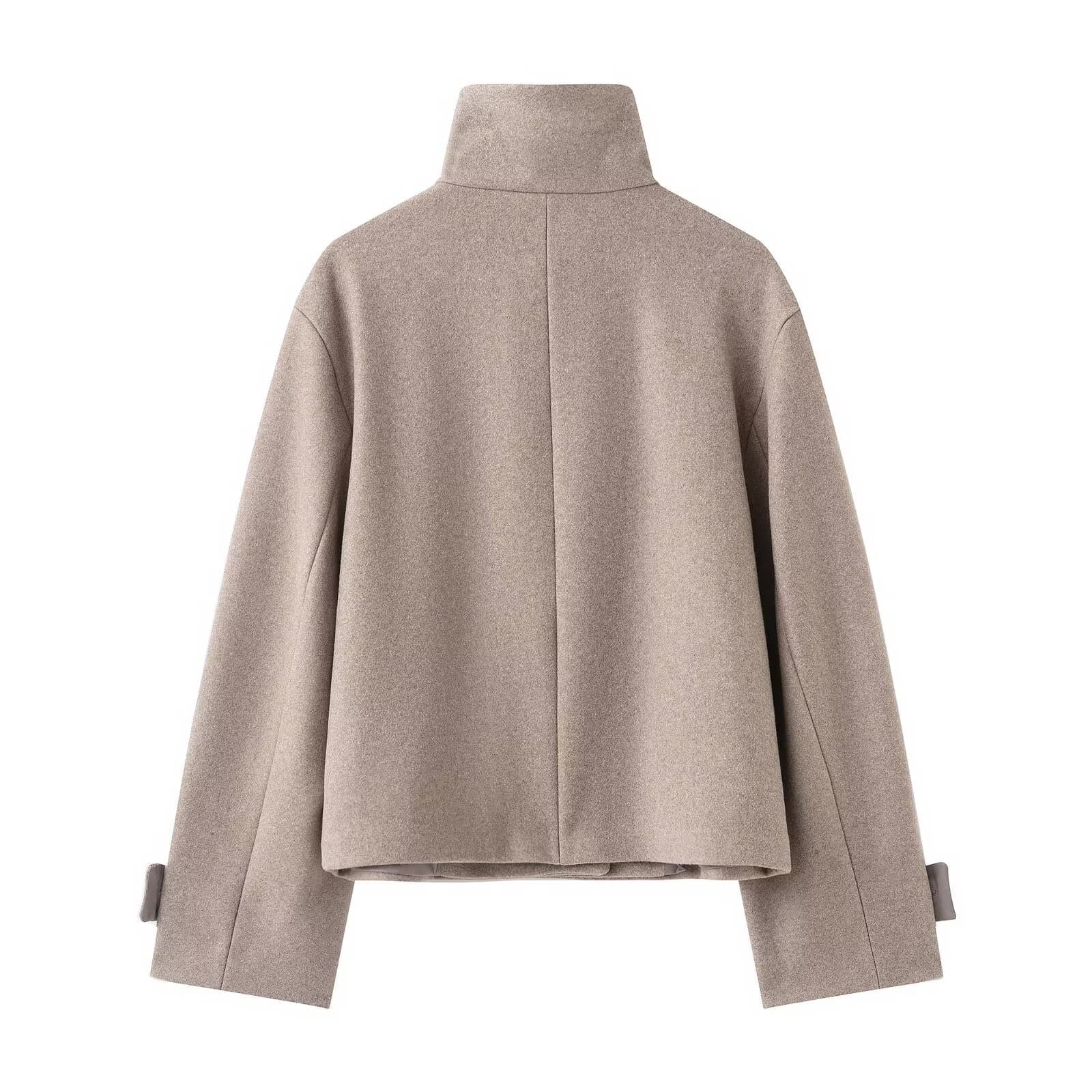 Asymmetric Buttoned Wool Blend Jacket – image 2