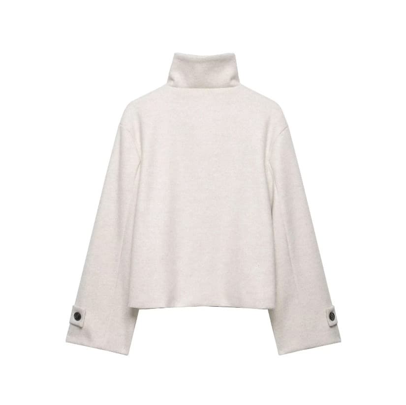 Asymmetric Buttoned Wool Blend Jacket – image 10