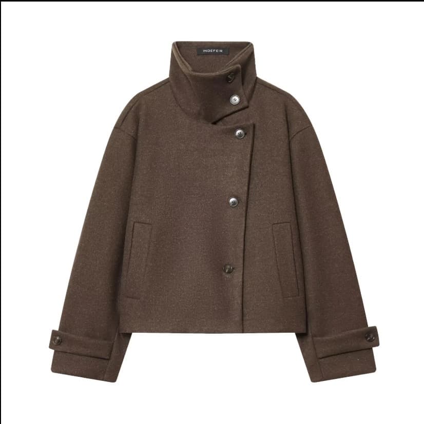 Asymmetric Buttoned Wool Blend Jacket – image 13
