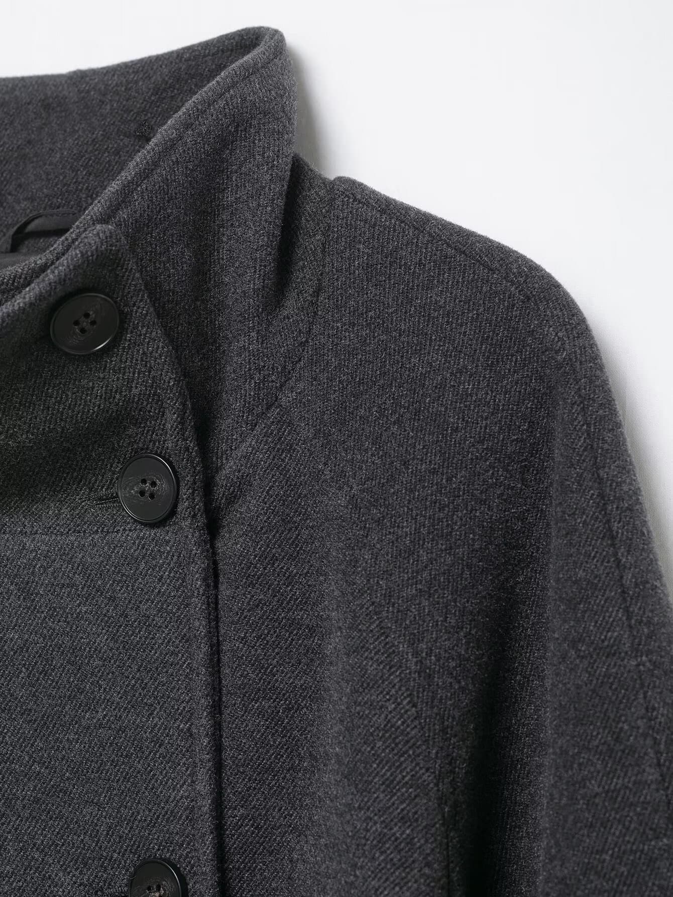 Classic Belted Wool Blend Coat – image 14