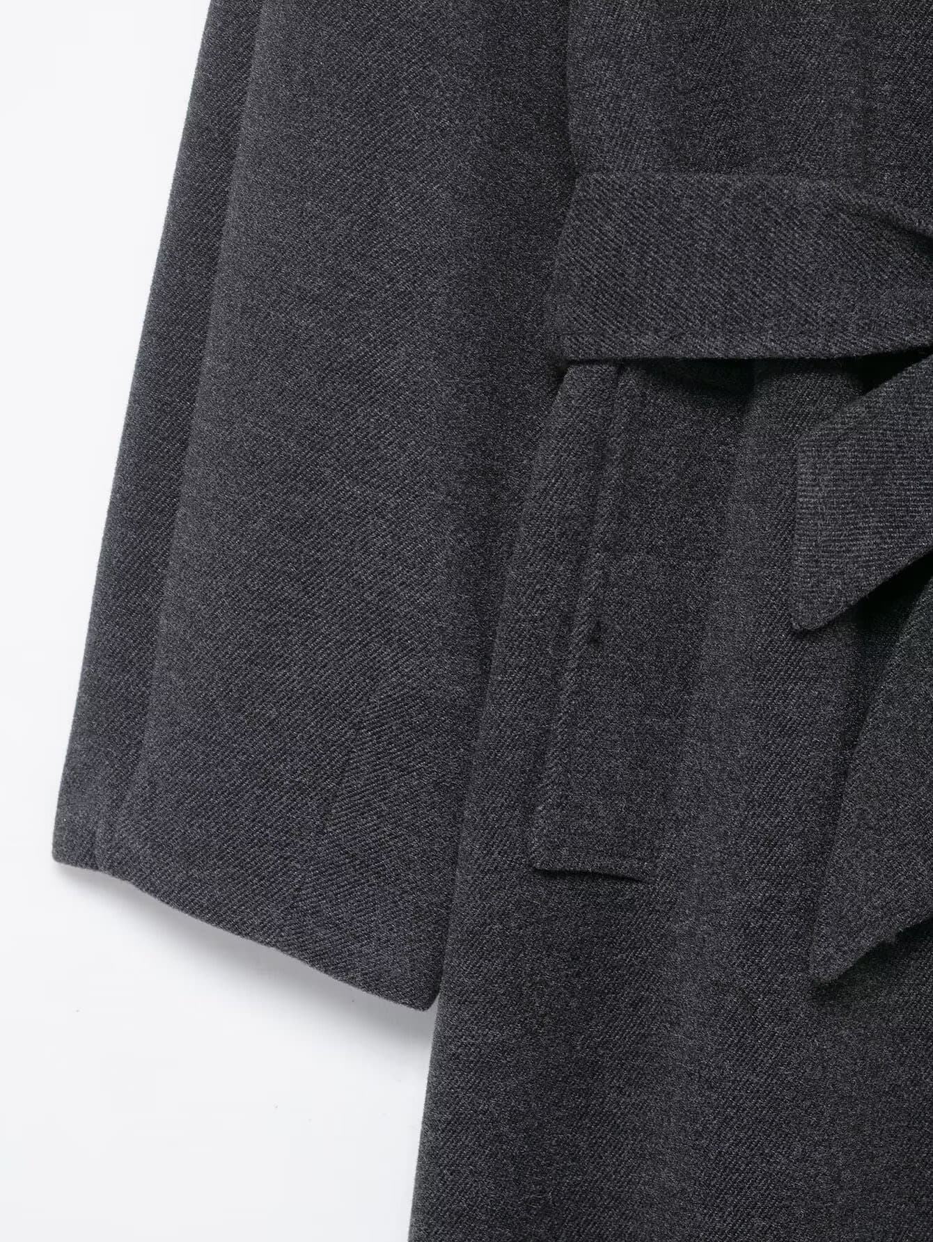 Classic Belted Wool Blend Coat – image 9
