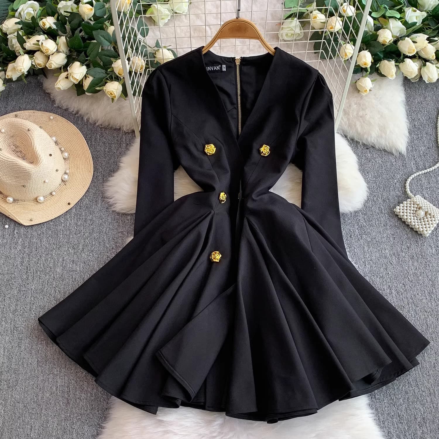 Pleated Waist Blazer Mini Dress