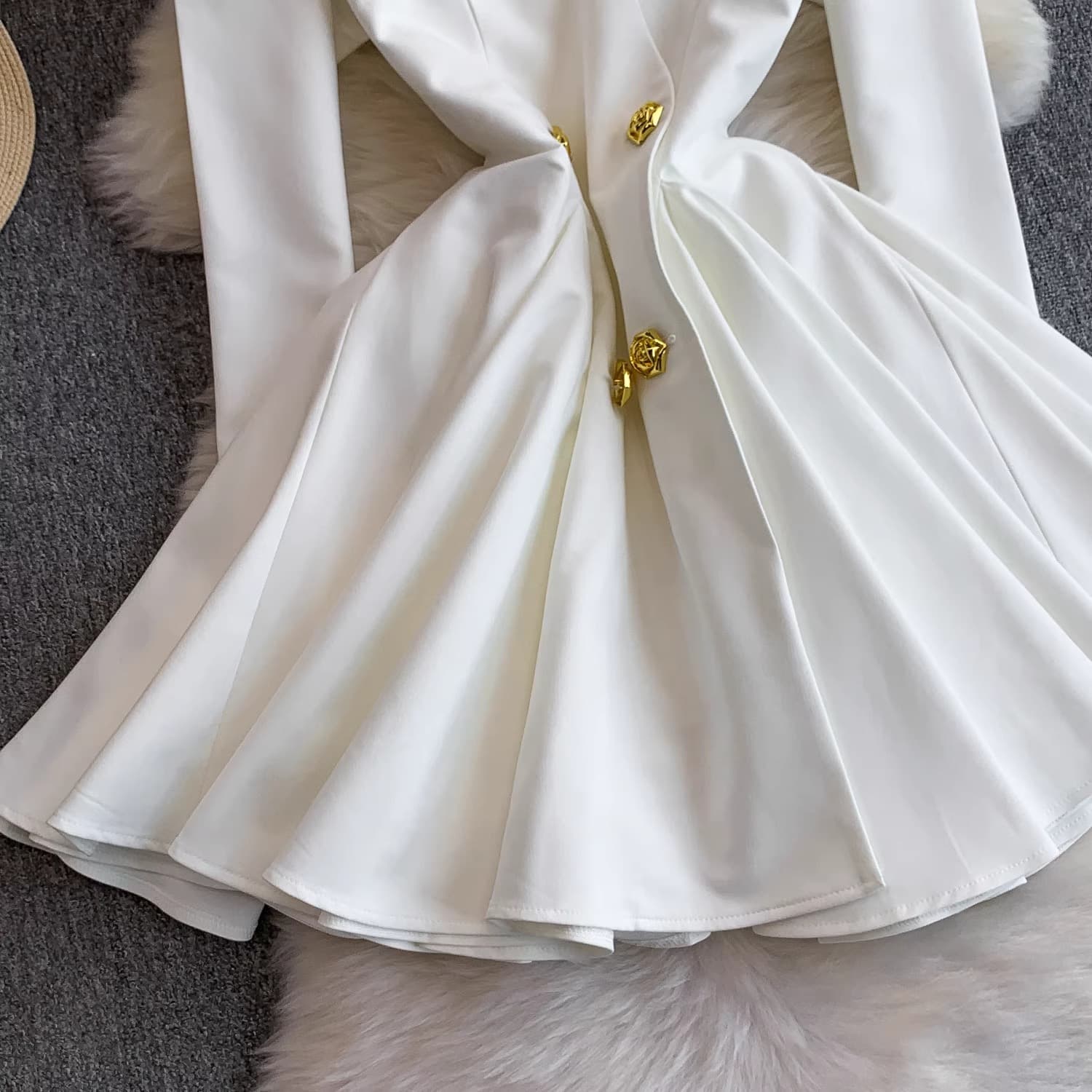 Pleated Waist Blazer Mini Dress – image 6