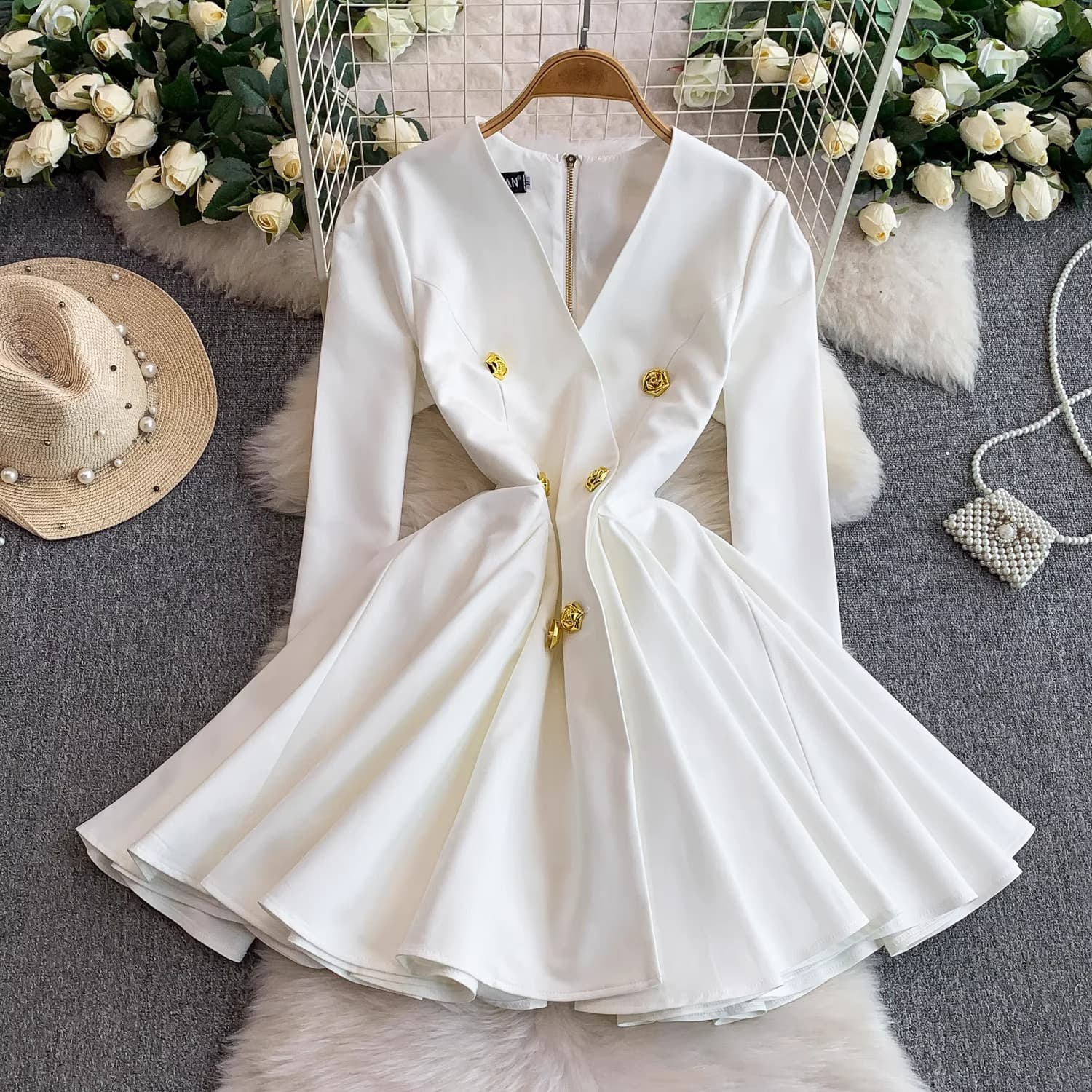 Pleated Waist Blazer Mini Dress – image 2