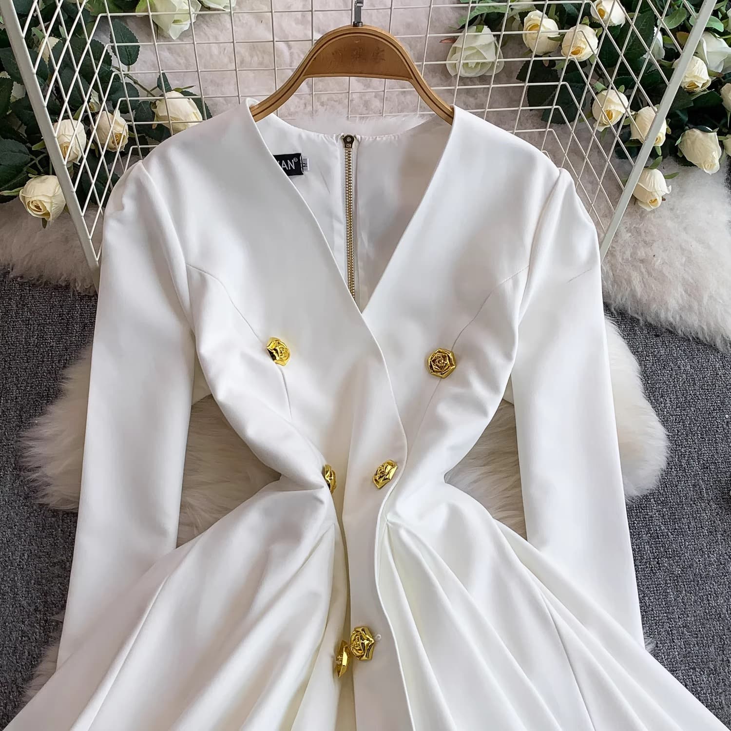 Pleated Waist Blazer Mini Dress – image 4