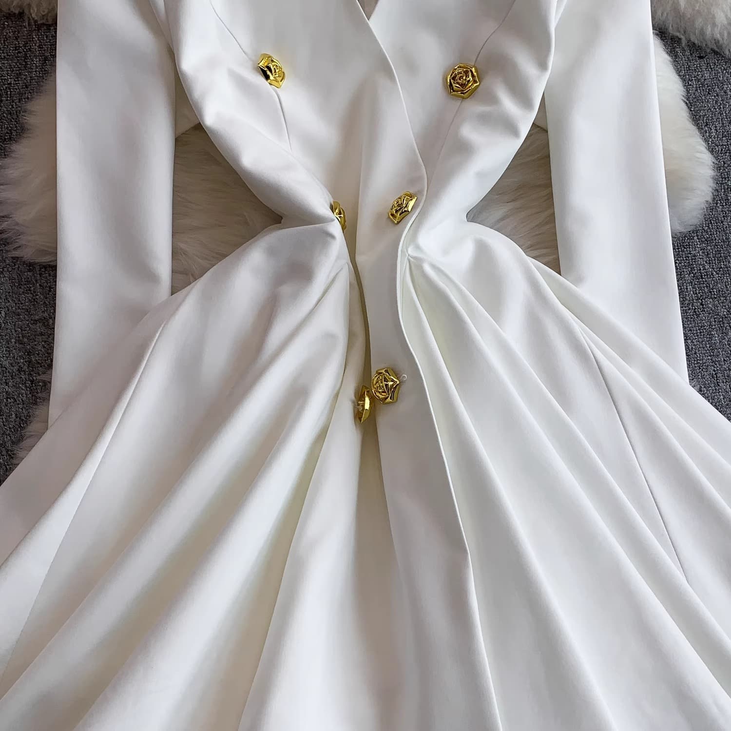 Pleated Waist Blazer Mini Dress – image 5