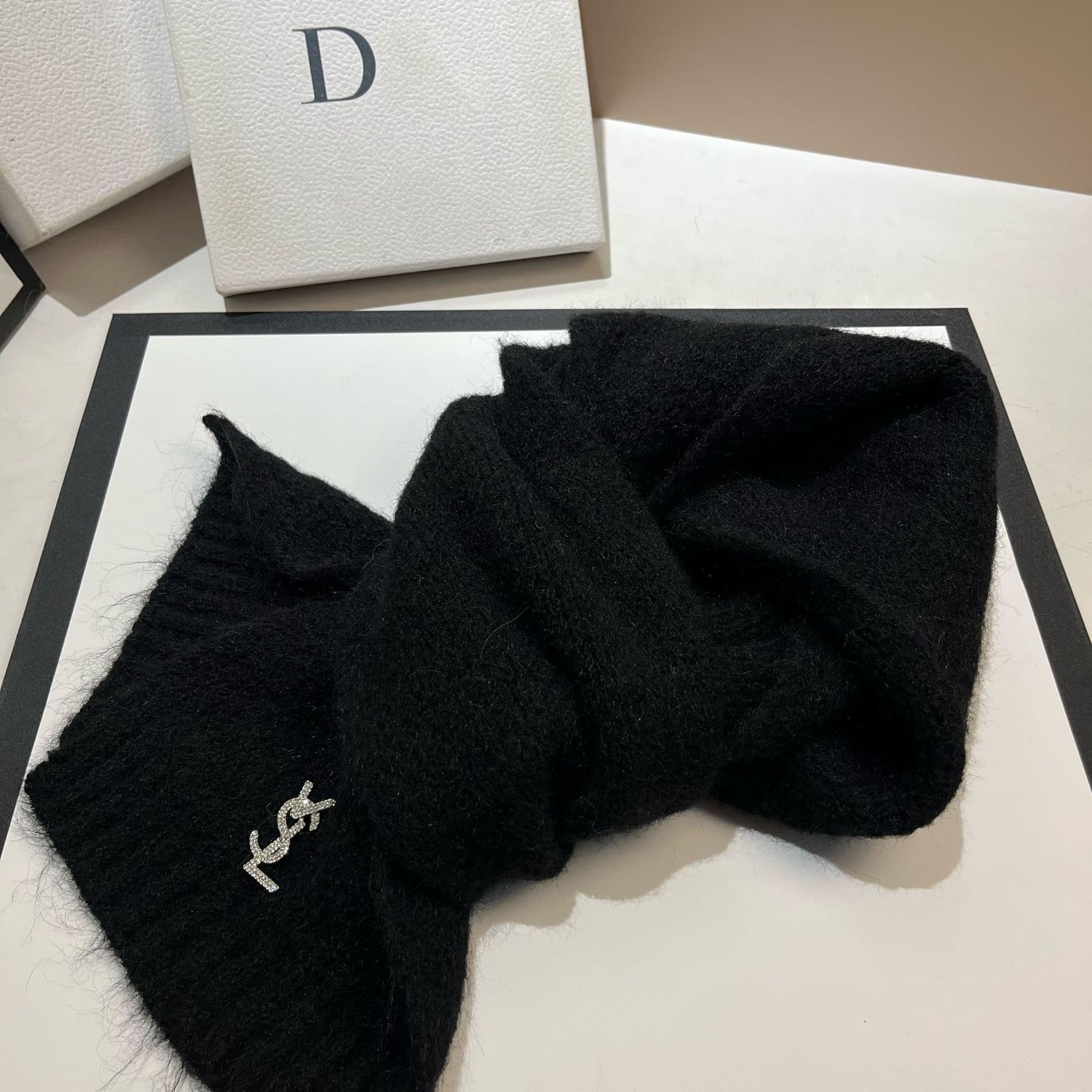 Embellished Soft Knit Winter Scarf – image 3