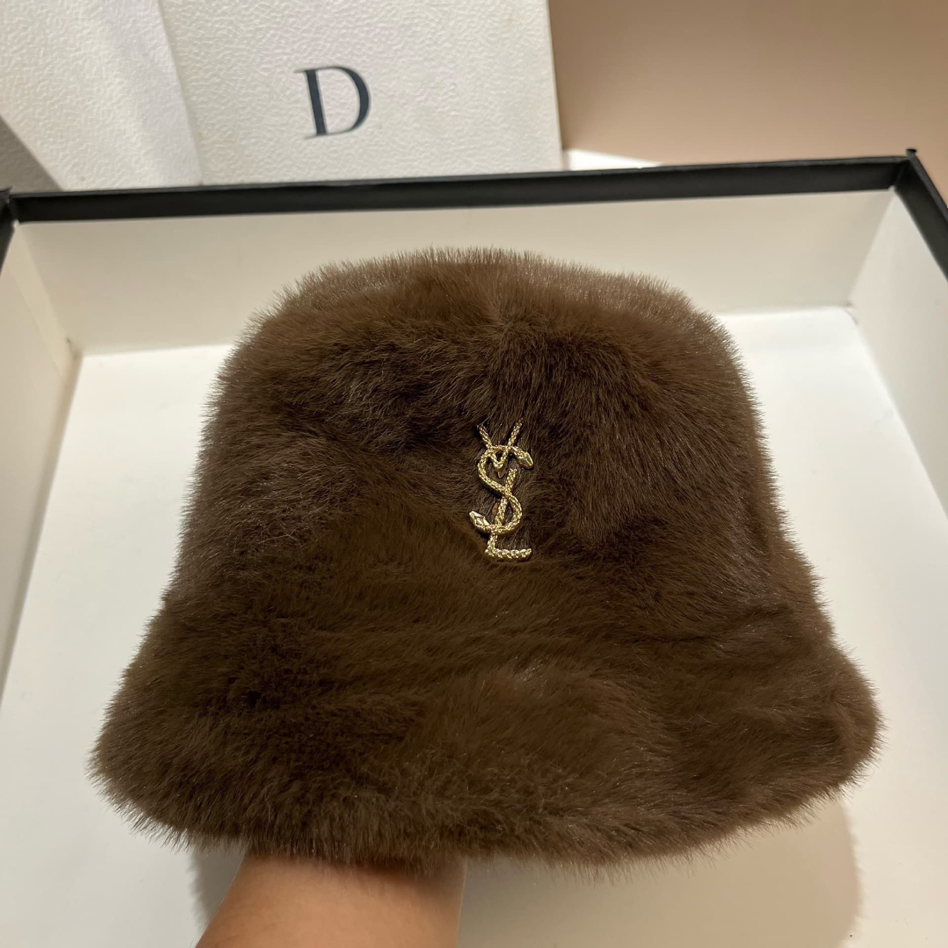 Plush Faux Fur Bucket Hat – image 2
