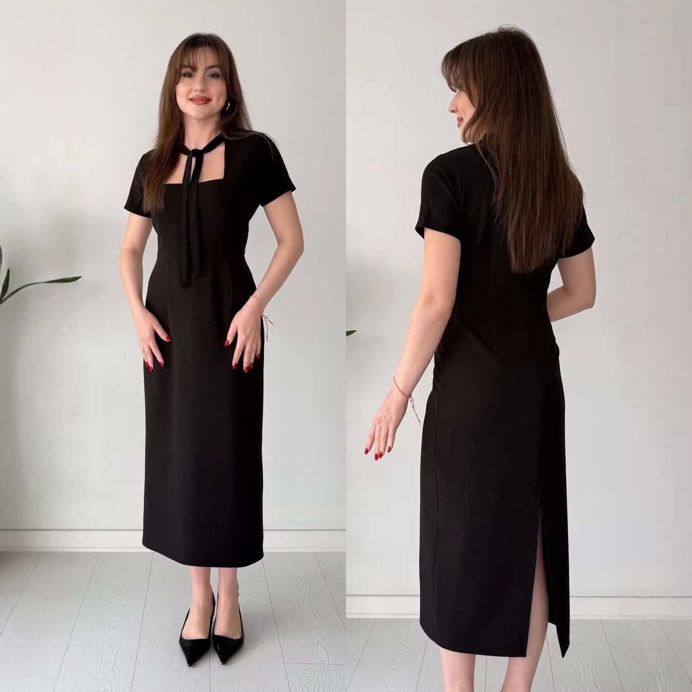 Elegant Square Neck Midi Dress – image 3